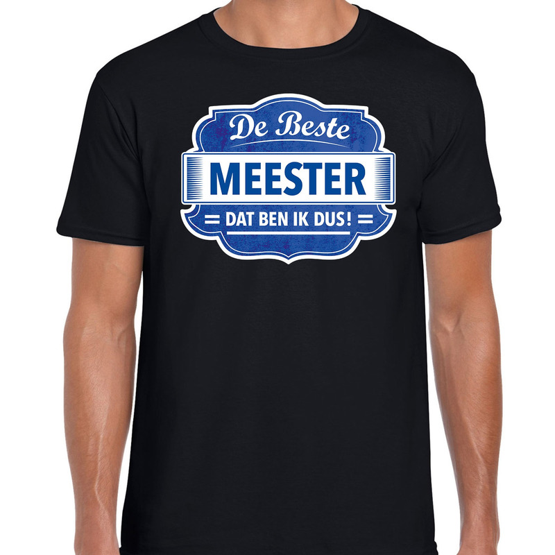 Cadeau t-shirt voor de beste meester zwart voor heren