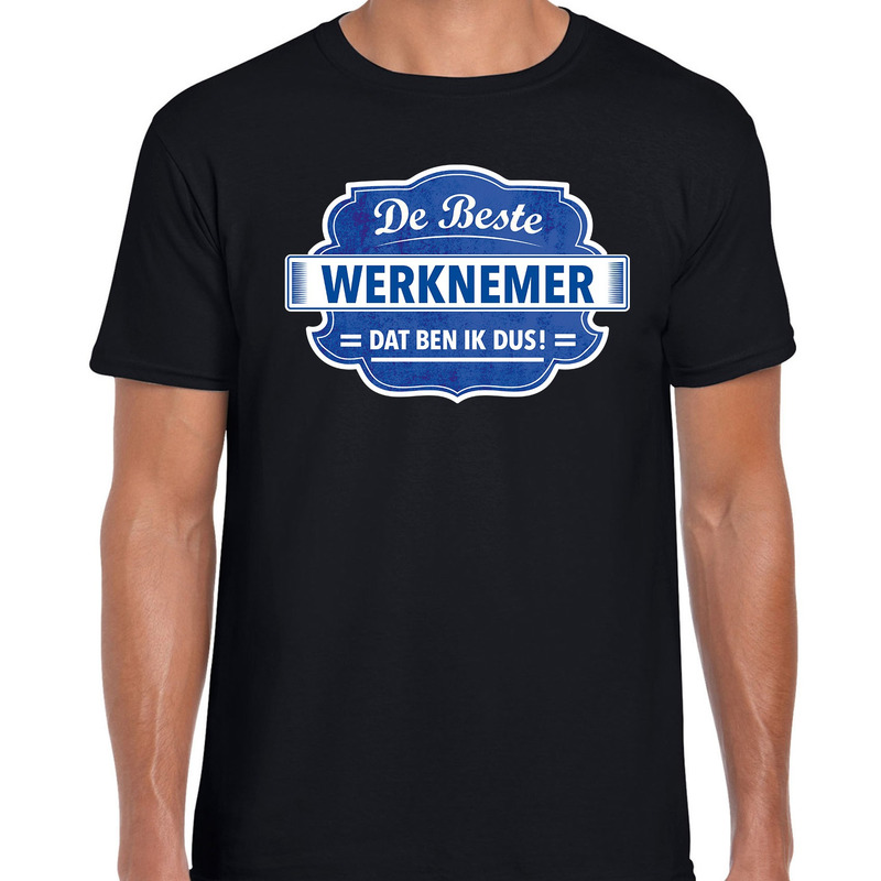 Cadeau t-shirt voor de beste werknemer zwart voor heren