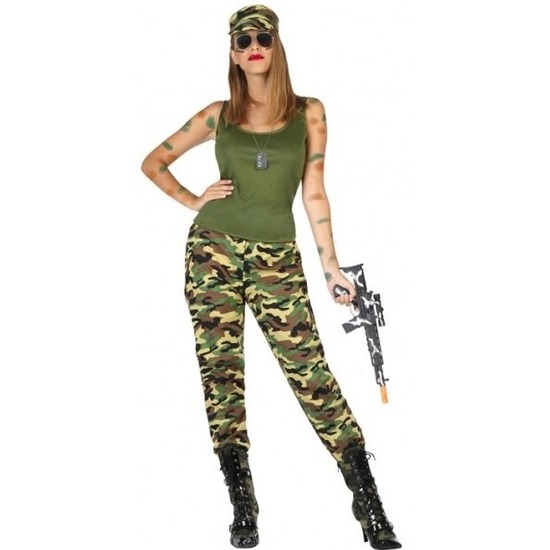 Camouflage soldaat verkleed pak/kostuum voor dames