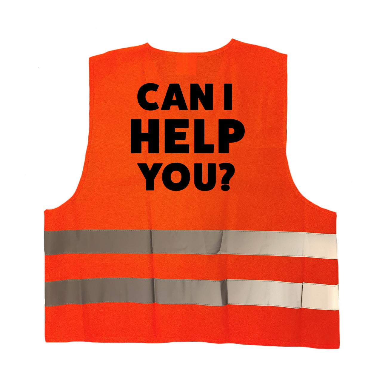 Can i help you personeel vestje-hesje oranje met reflecterende strepen voor volwassenen