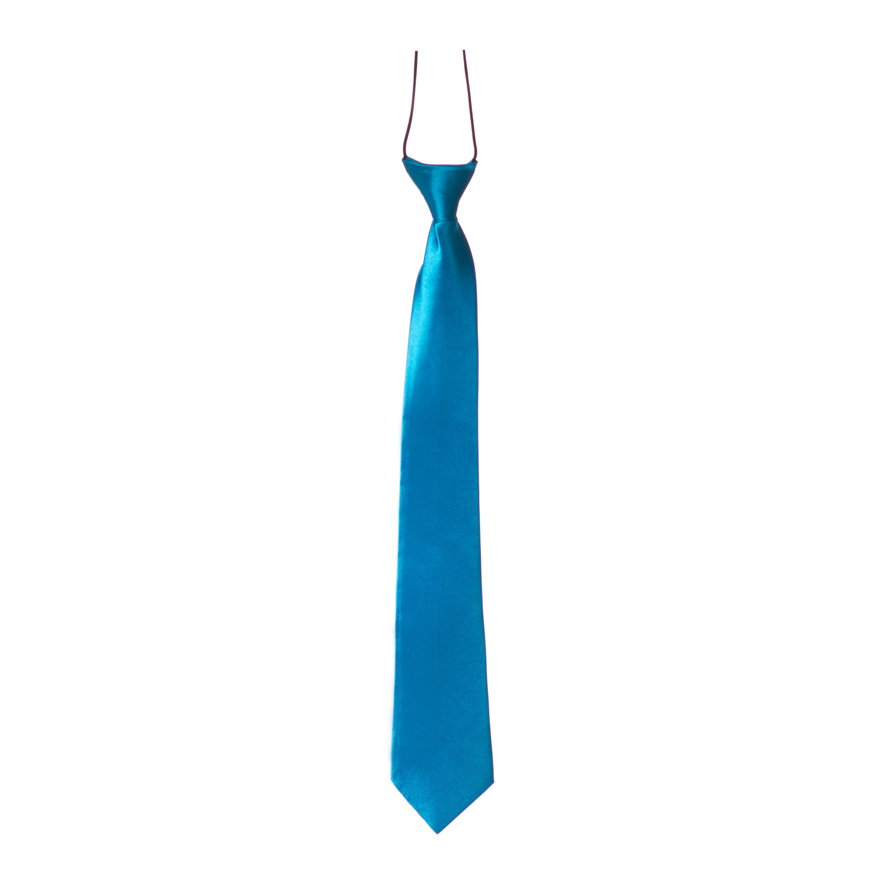 Carnaval verkleed accessoires stropdas zijdeglans kobalt blauw polyester heren-dames