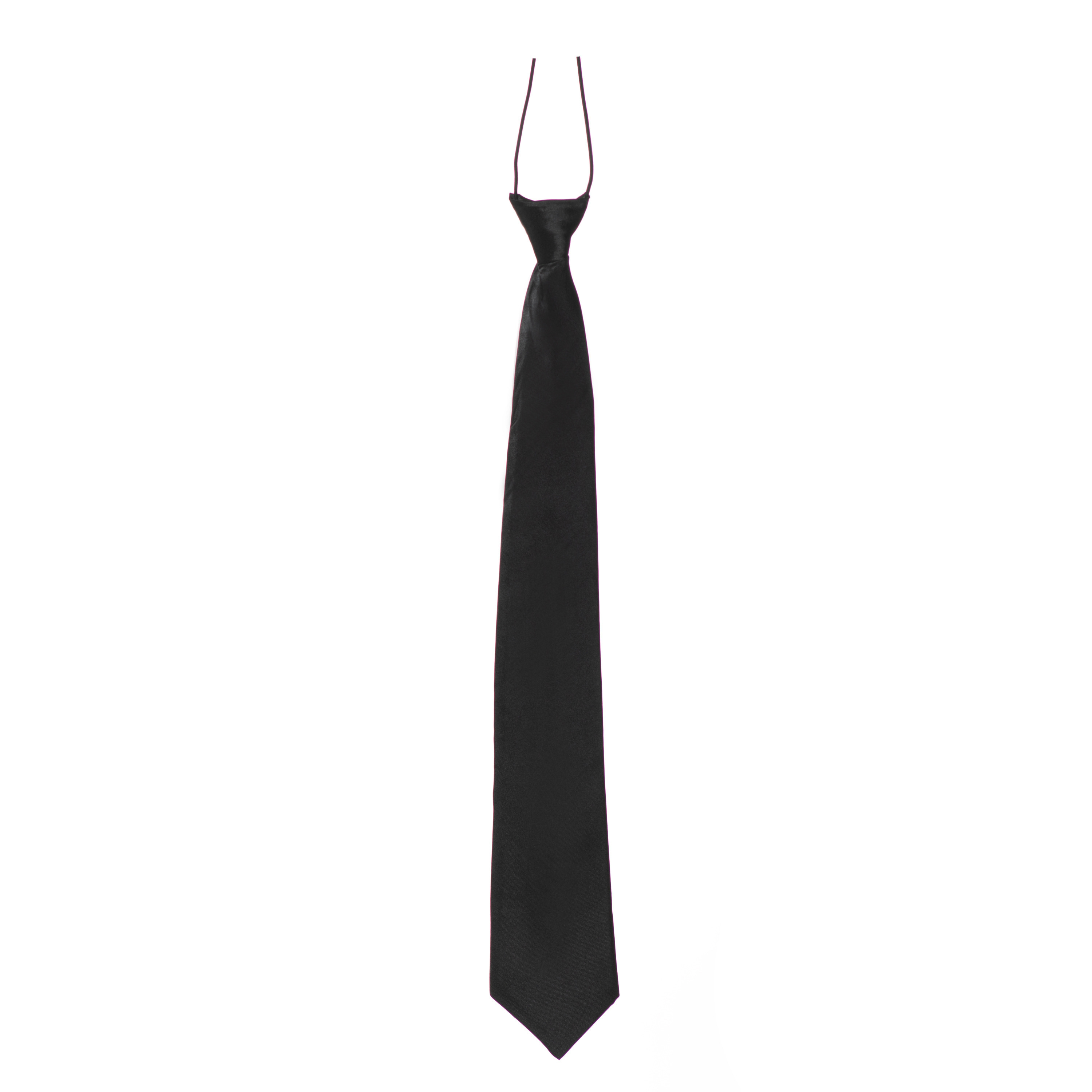 Carnaval verkleed accessoires stropdas zijdeglans zwart polyester heren-dames
