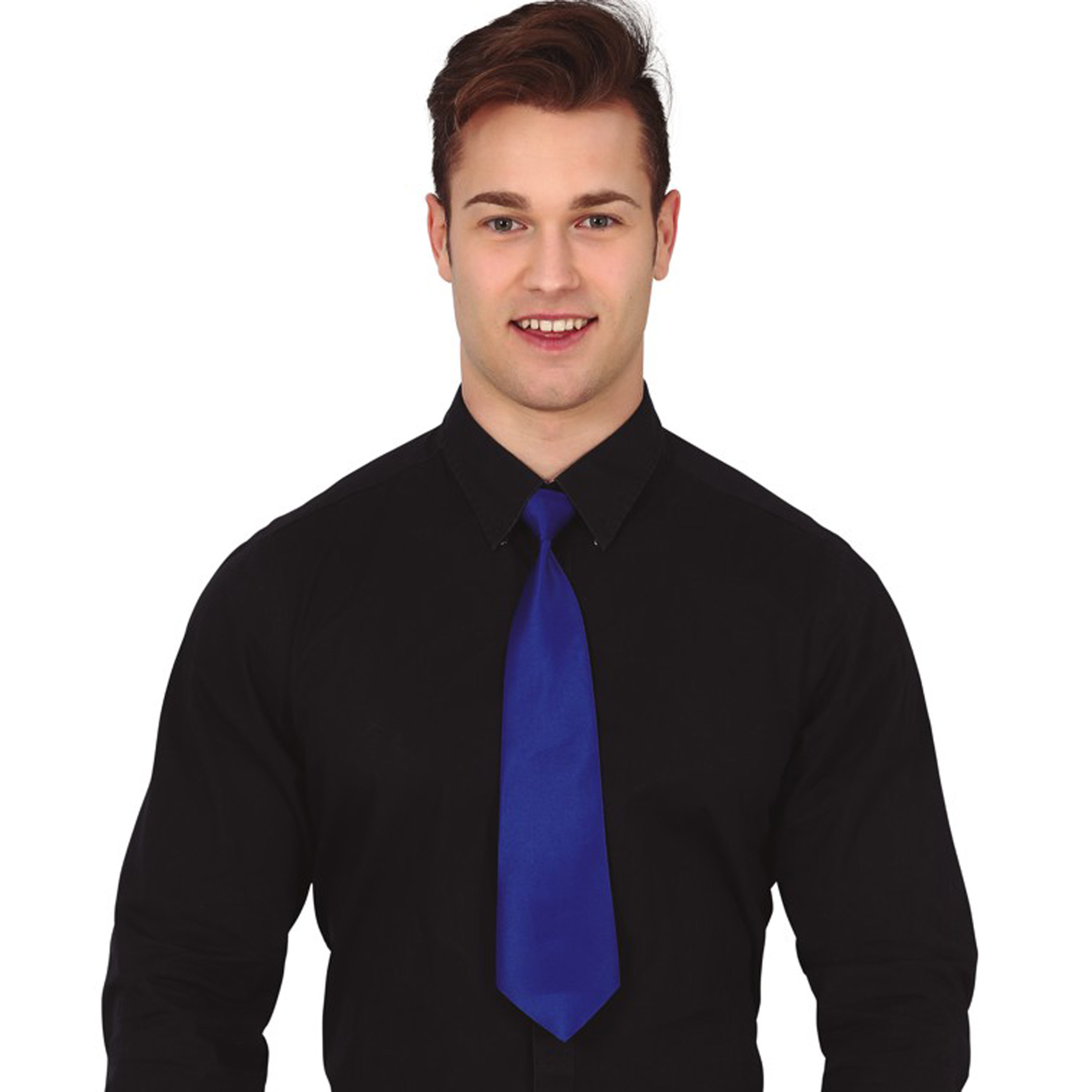 Carnaval verkleed stropdas donkerblauw polyester volwassenen-unisex