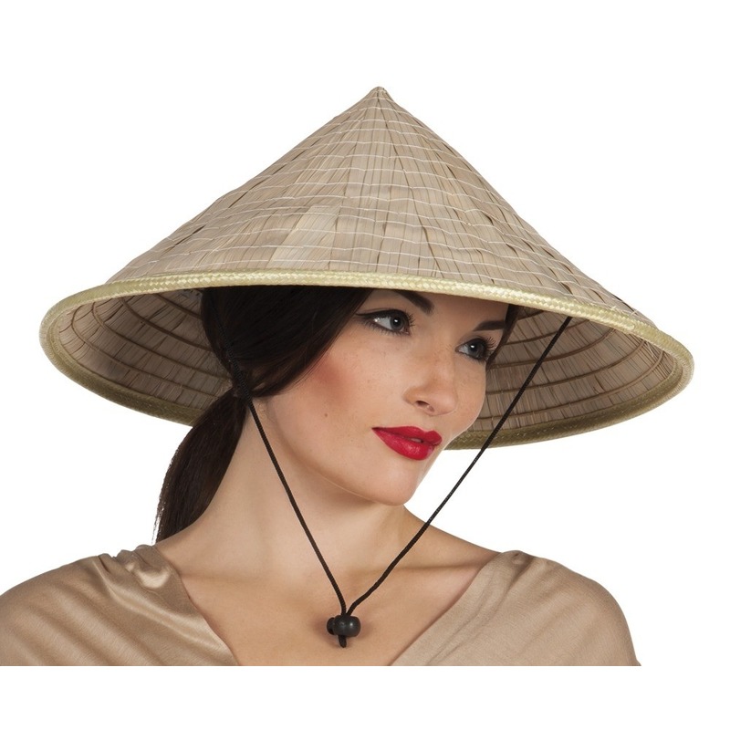 Chinese stro hoed-Chinees hoedje met kinband