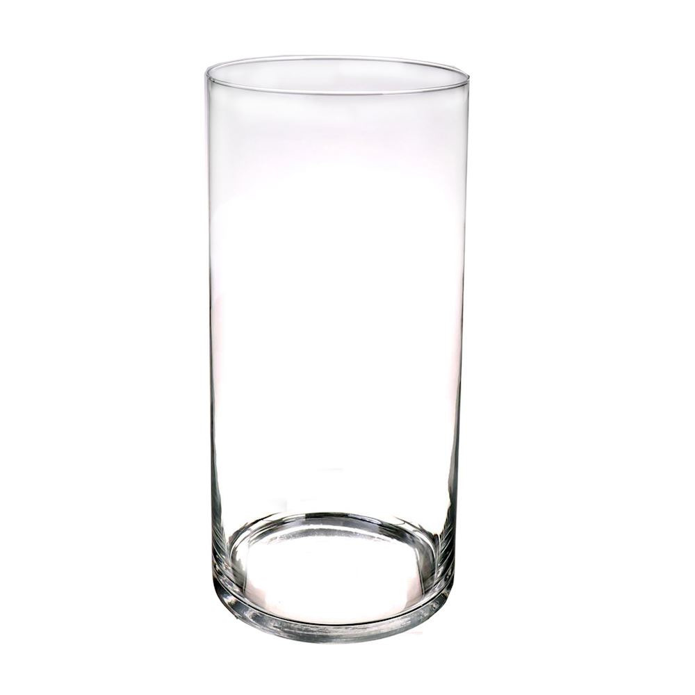 Cilinder vaas-vazen van glas 40 x 19 cm transparant