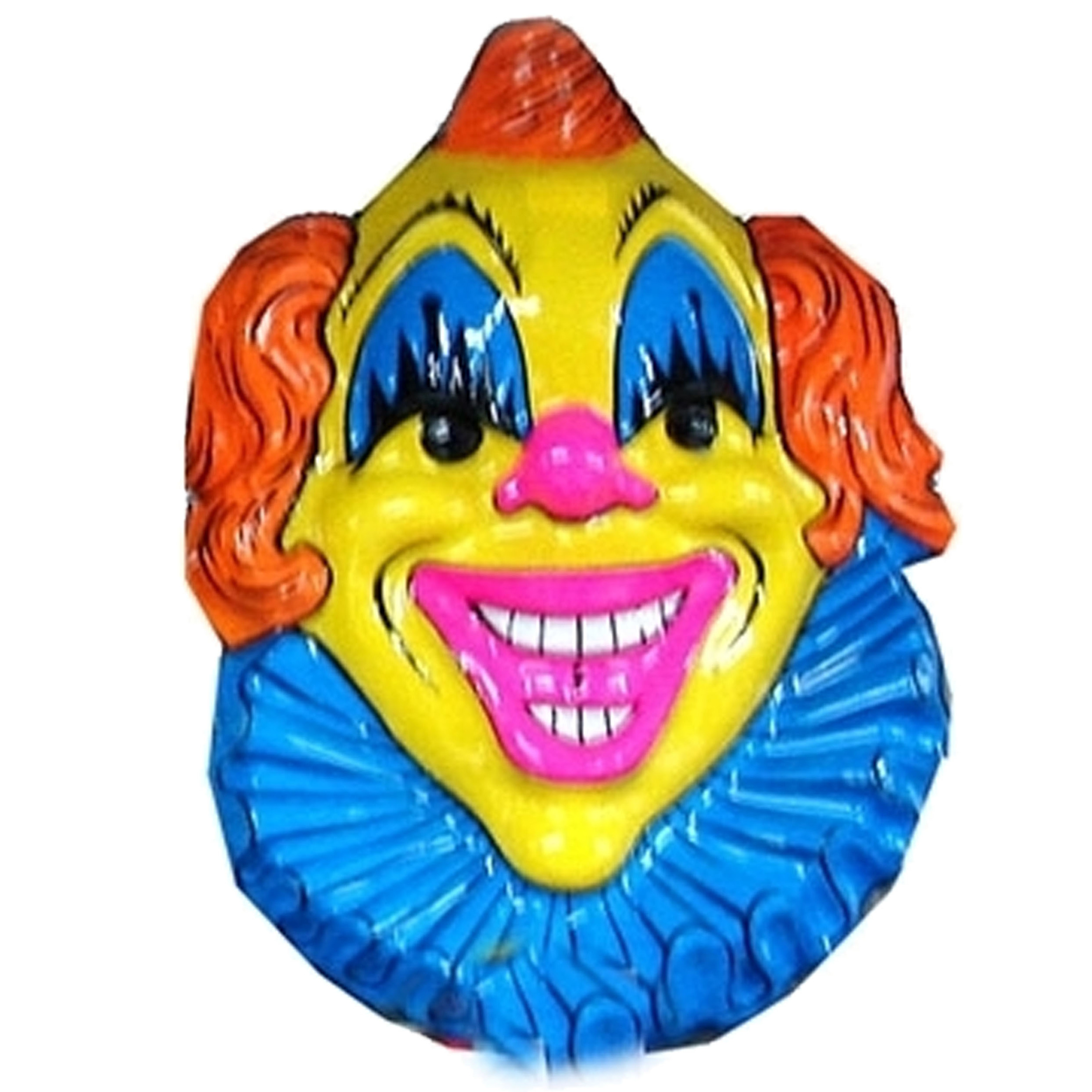 Clown carnaval thema wanddecoratie 60 cm geel met blauw-geel