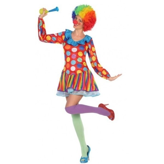 Clown verkleed jurkje/kostuum voor dames