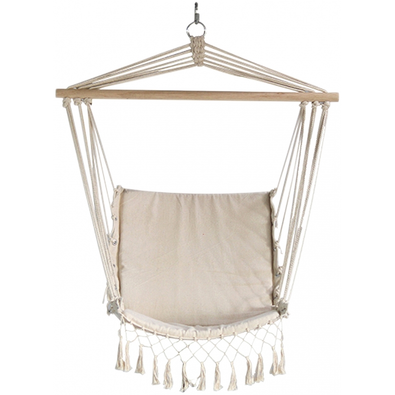 opschorten getuige inhoud Comfortabele Tuin hangstoel Ibiza macrame 110 x 47 cm - Hangmatten -  Bellatio warenhuis