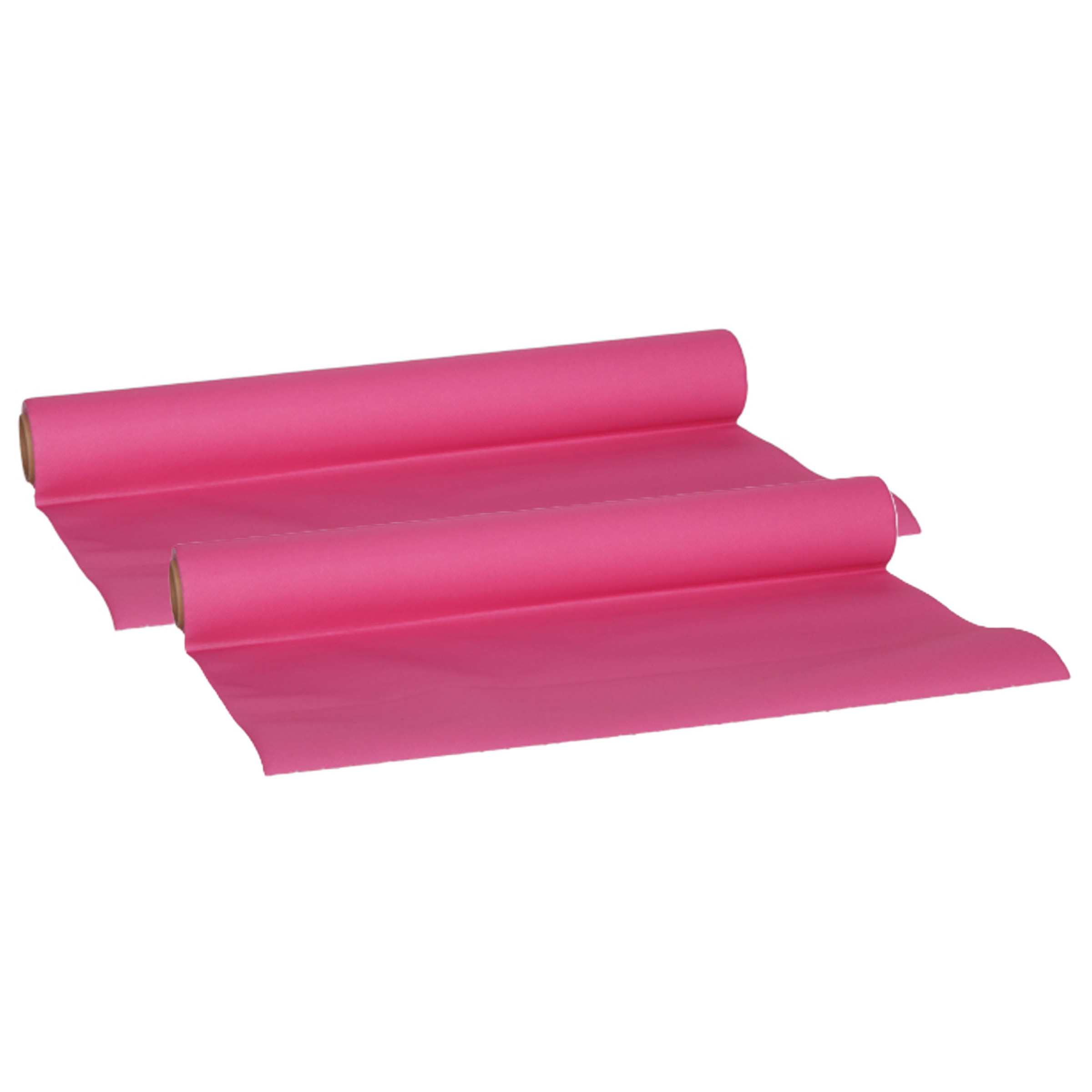 Cosy & Trendy Tafelloper - 2x - papier - fuchsia roze - 480 x cm -