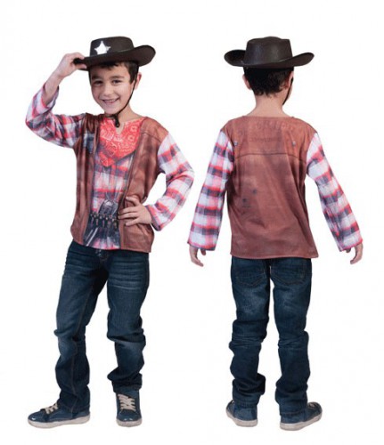 Cowboy shirt met 3D print voor kids