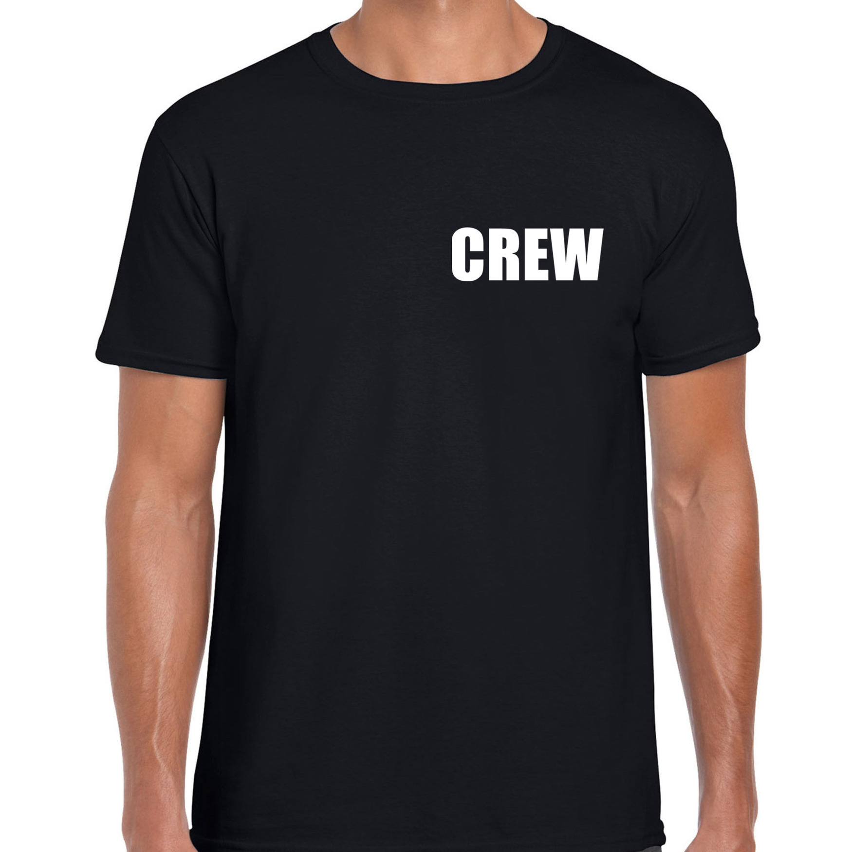 Crew-personeel t-shirt zwart heren personeel werkkleding