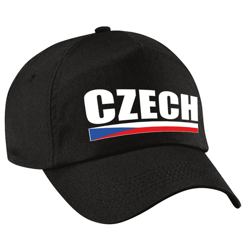Czech supporter pet-baseball cap Tsjechie zwart kinderen