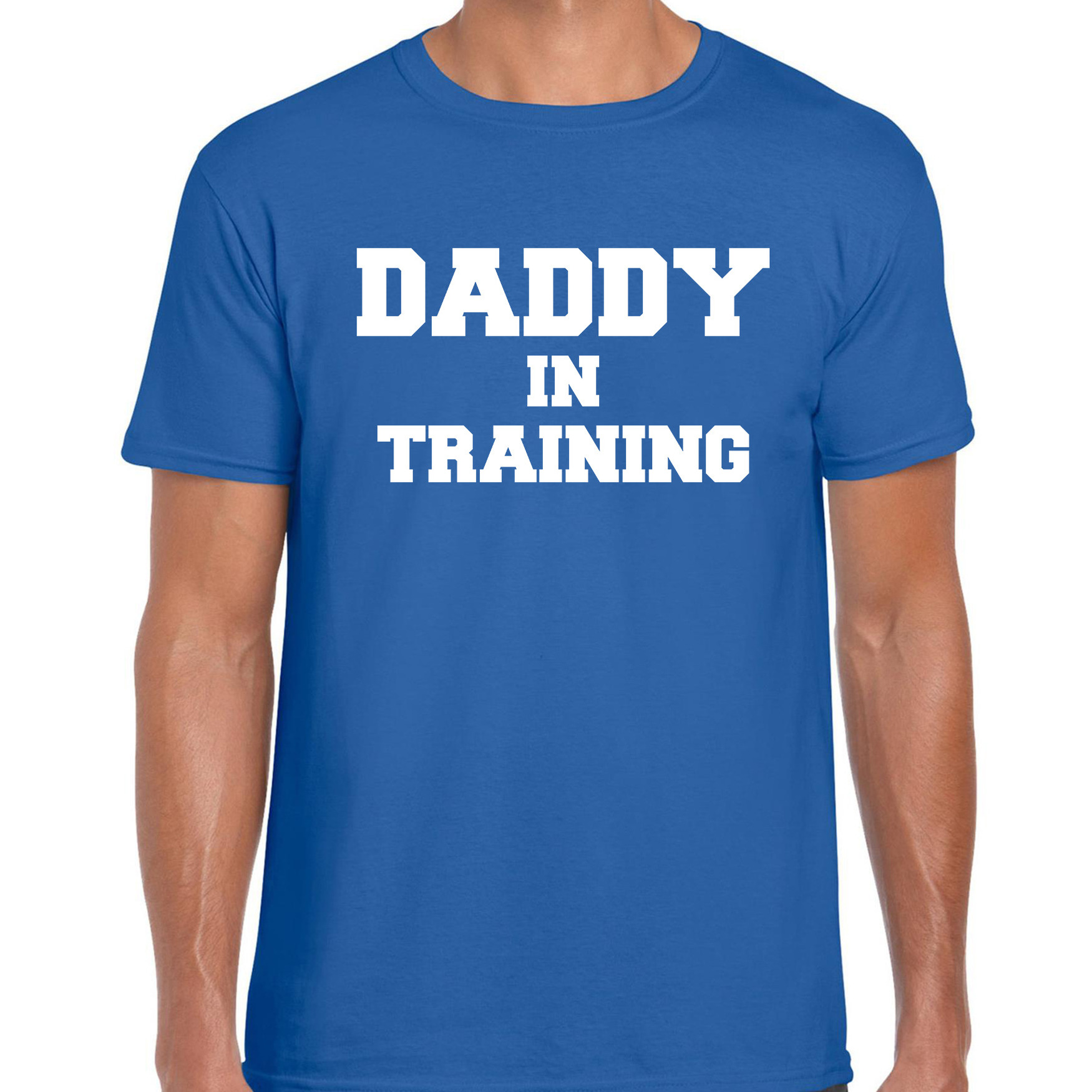 Daddy in training t-shirt blauw voor heren - Aanstaande papa cadeau