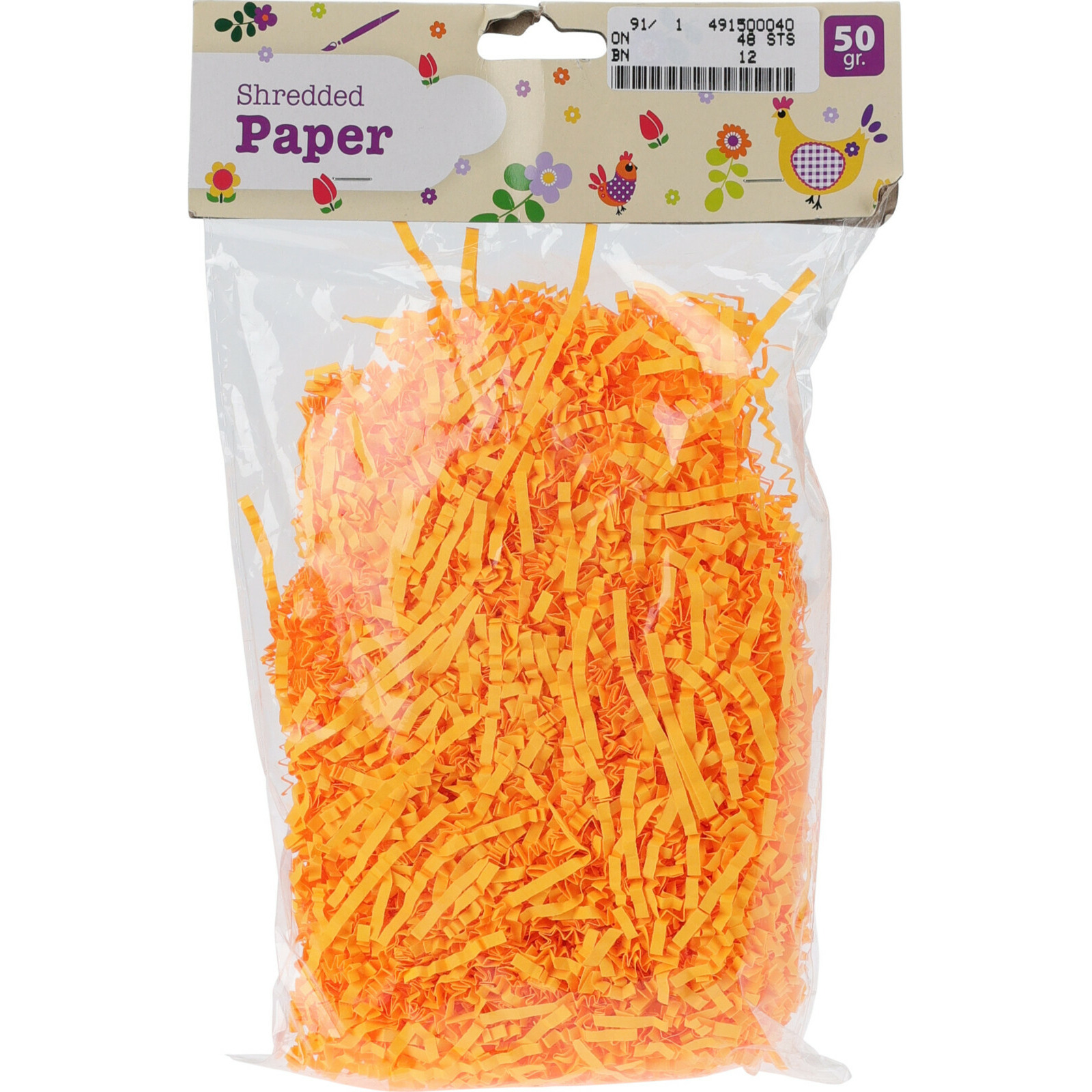Decoratie paasgras vulmateriaal crepe papier oranje 50 gram