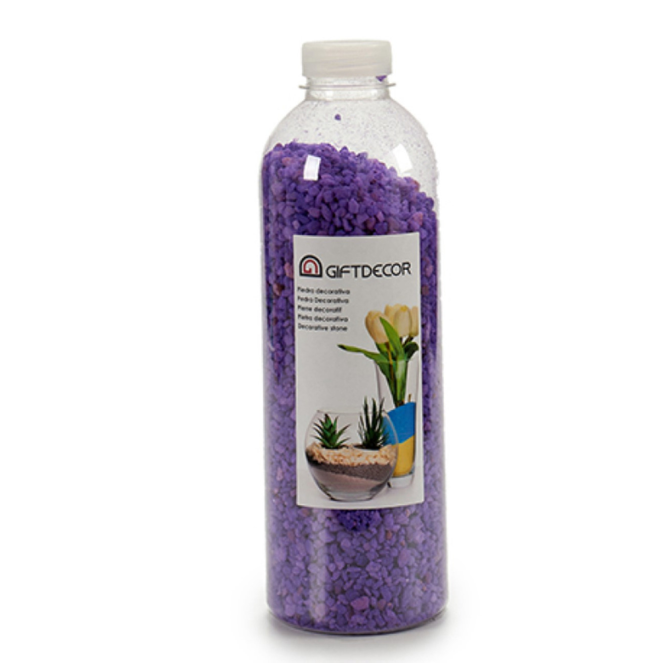 Decoratie steentjes-kiezeltjes fijn lila paars 1,5 kg