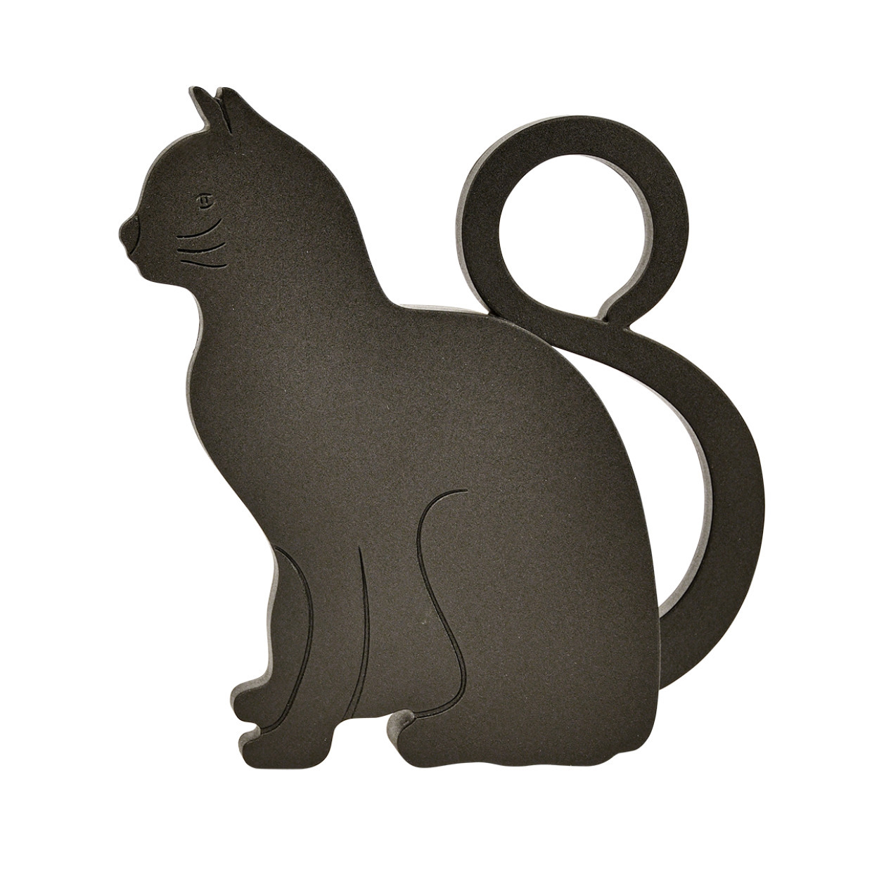 Deurstopper-deurwig kat kunststof zwart 11 x 9 x 3 cm