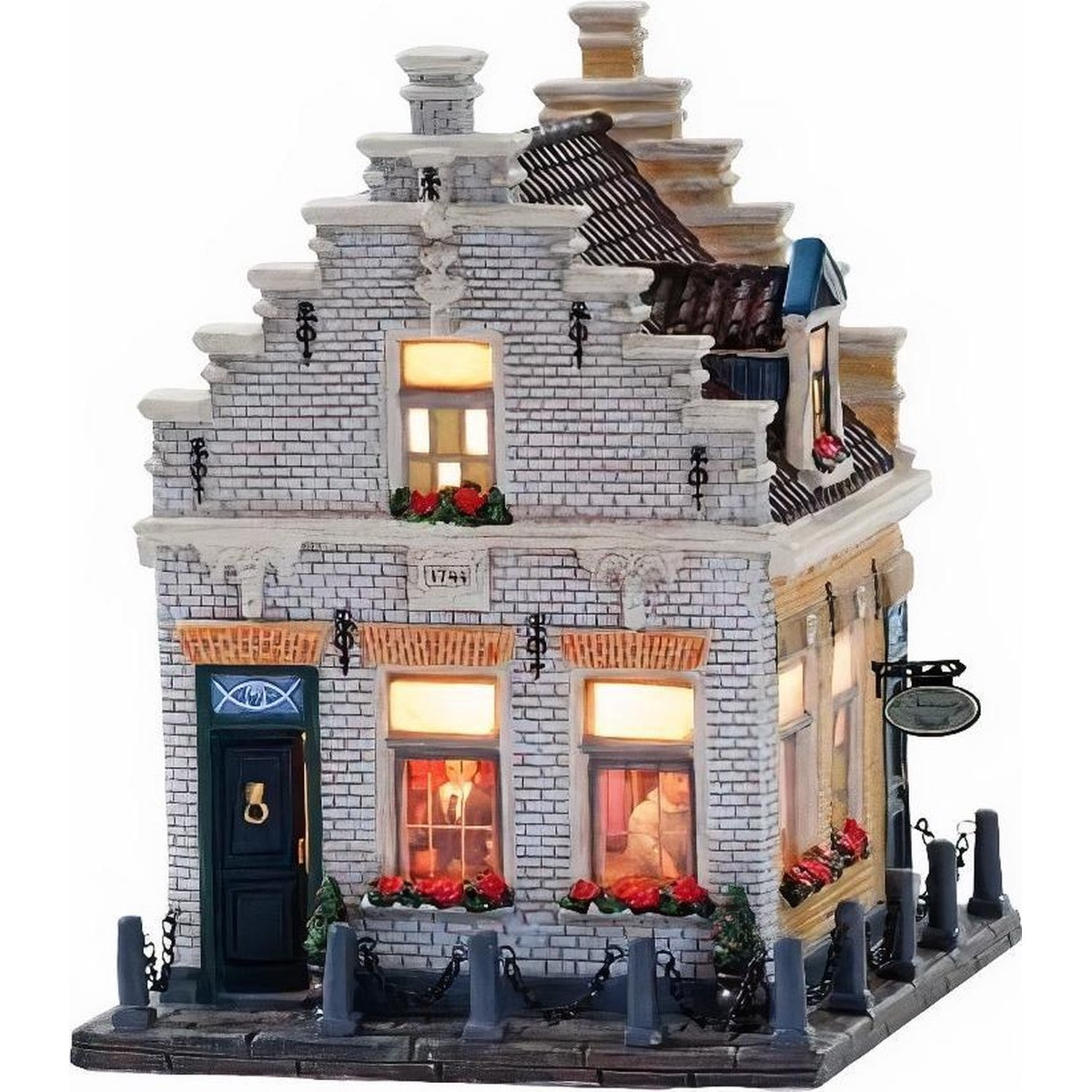 Dickensville Kerstdorp Friesland huis De Halve Zwaan 19 cm