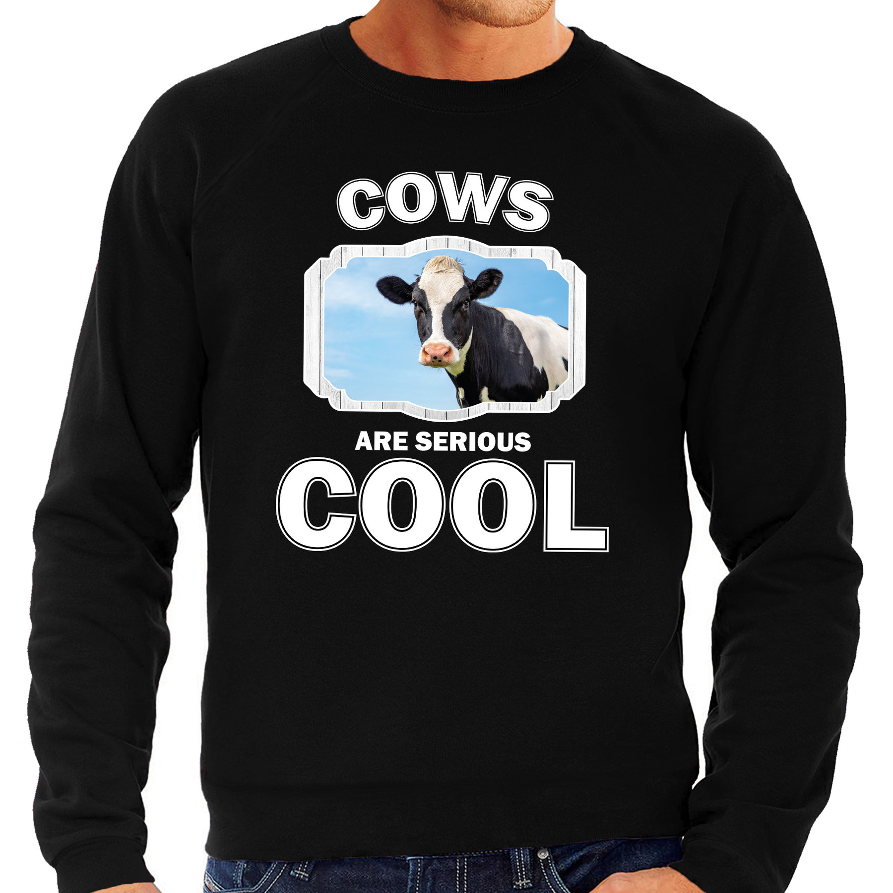 analogie Spit scheuren Dieren koe sweater zwart heren - cows are cool trui - Dieren sweaters -  Bellatio warenhuis