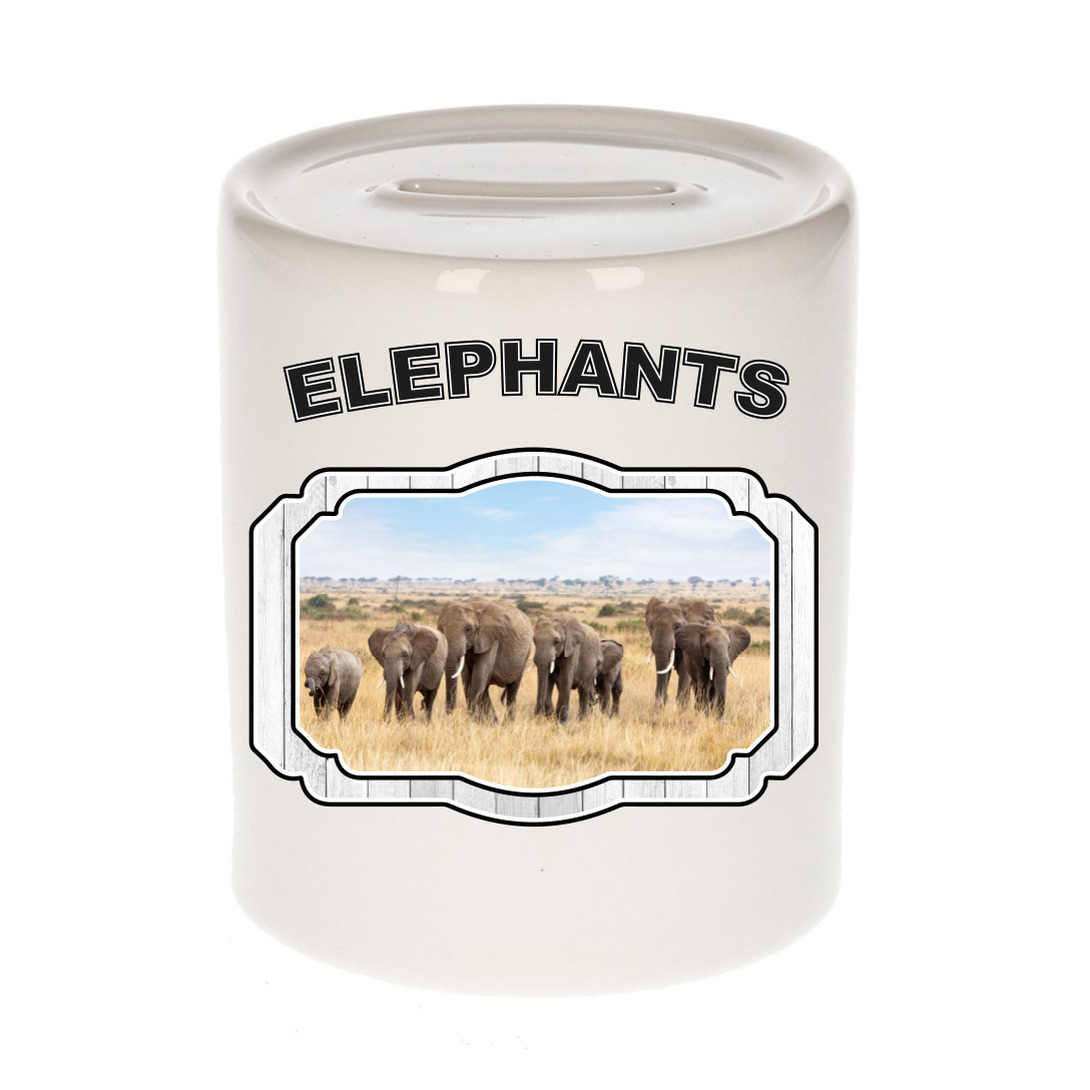 Dieren olifant spaarpot elephants- olifanten spaarpotten kinderen 9 cm