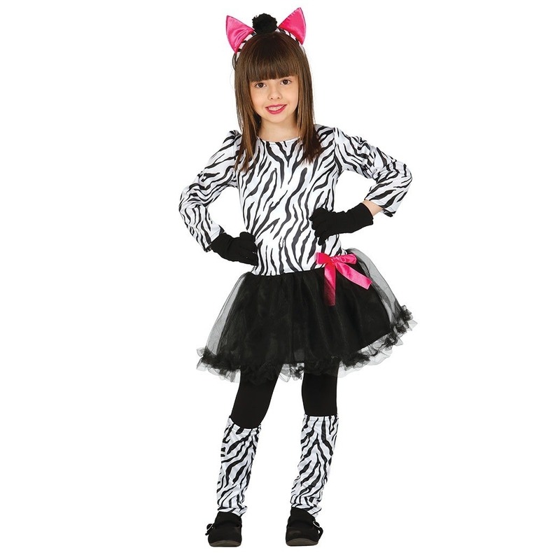 Dierenpak zebra verkleedjurkje voor meisjes