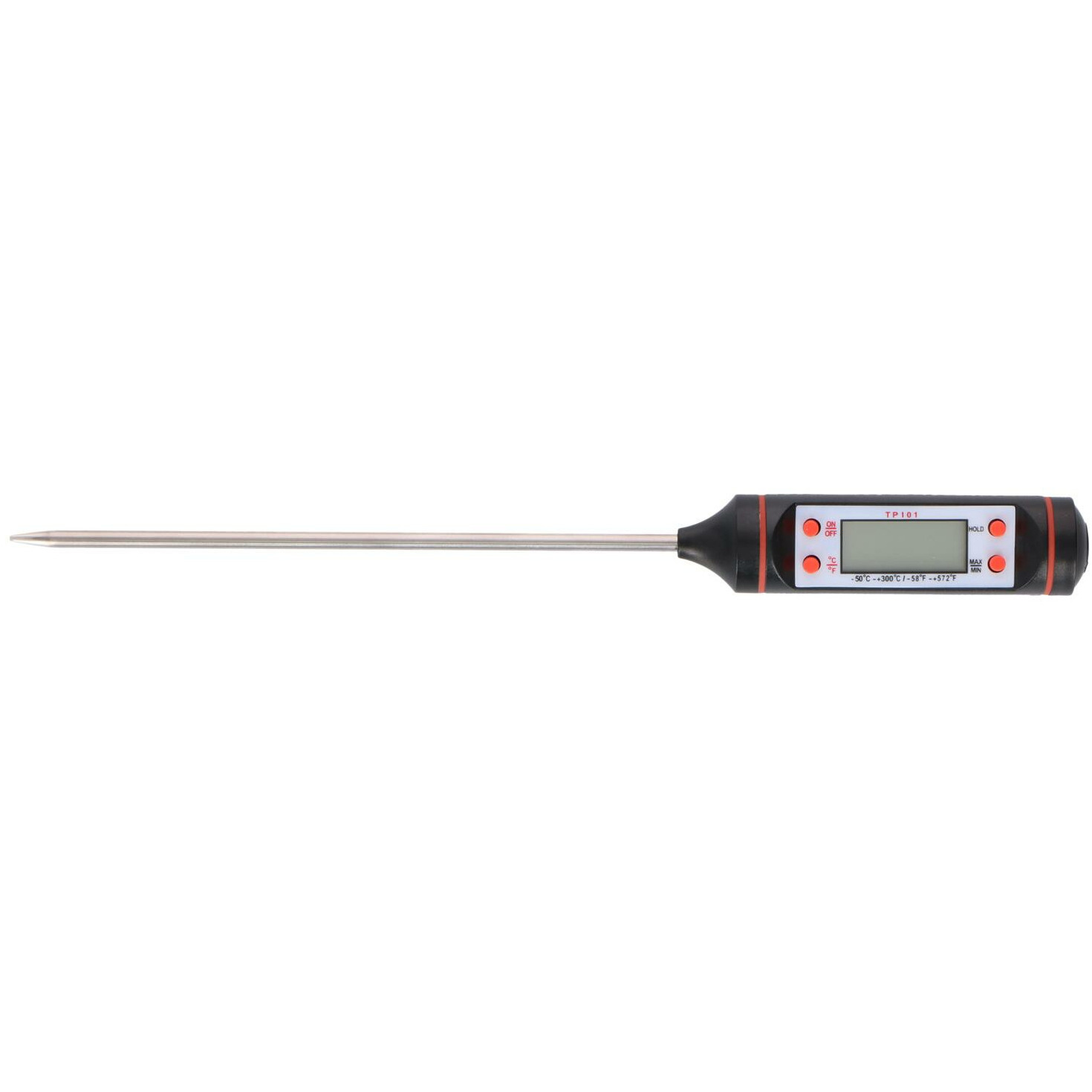 Digitale thermometer-vleesthermometer incl. batterij RVS-kunststof 24 cm
