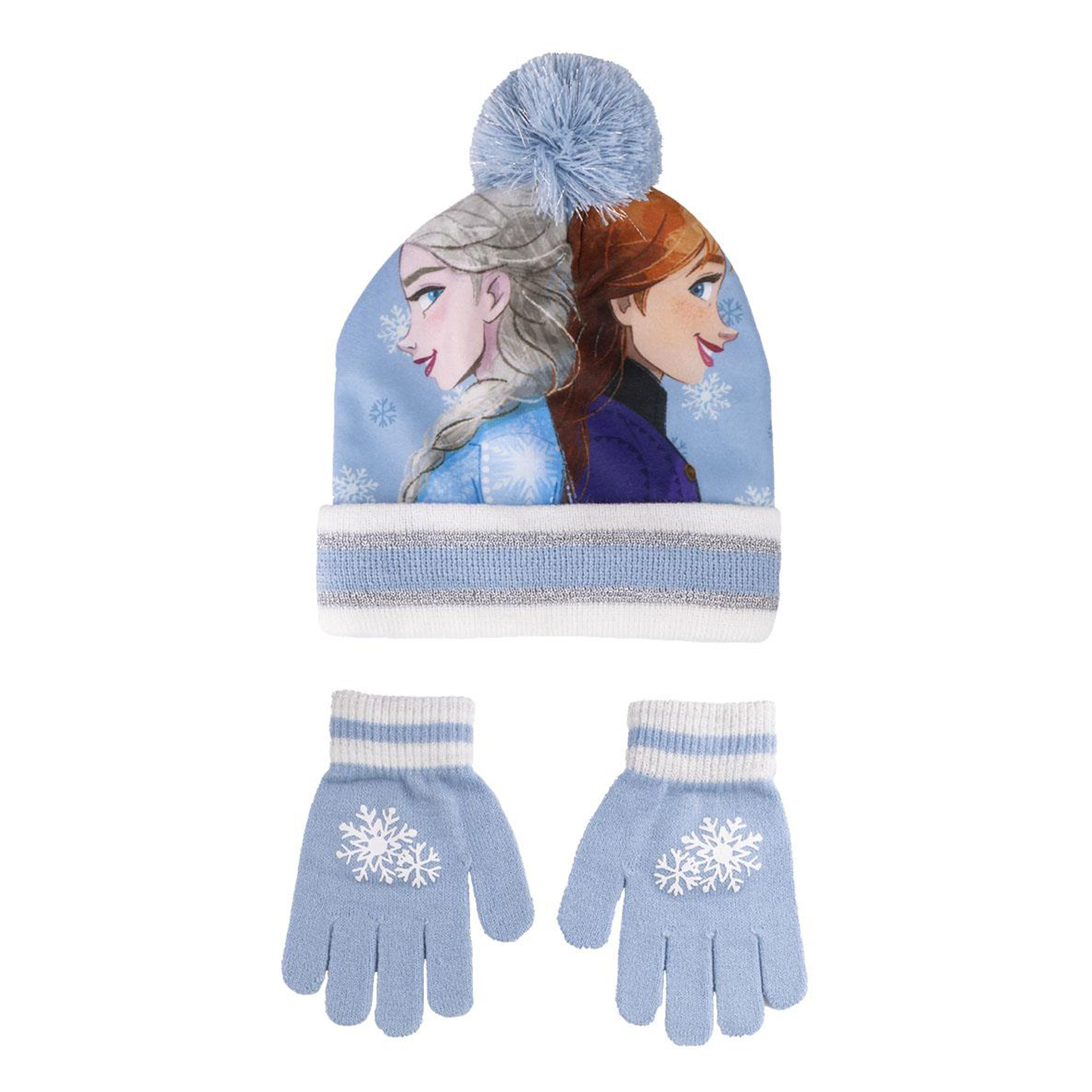 Disney Frozen winterset 2-delig muts-handschoenen blauw voor kinderen