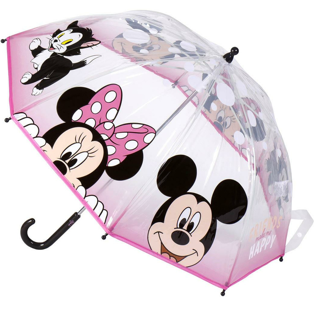 Disney Mickey Mouse en Minnie Mouse kinderparaplu transparant D71 cm