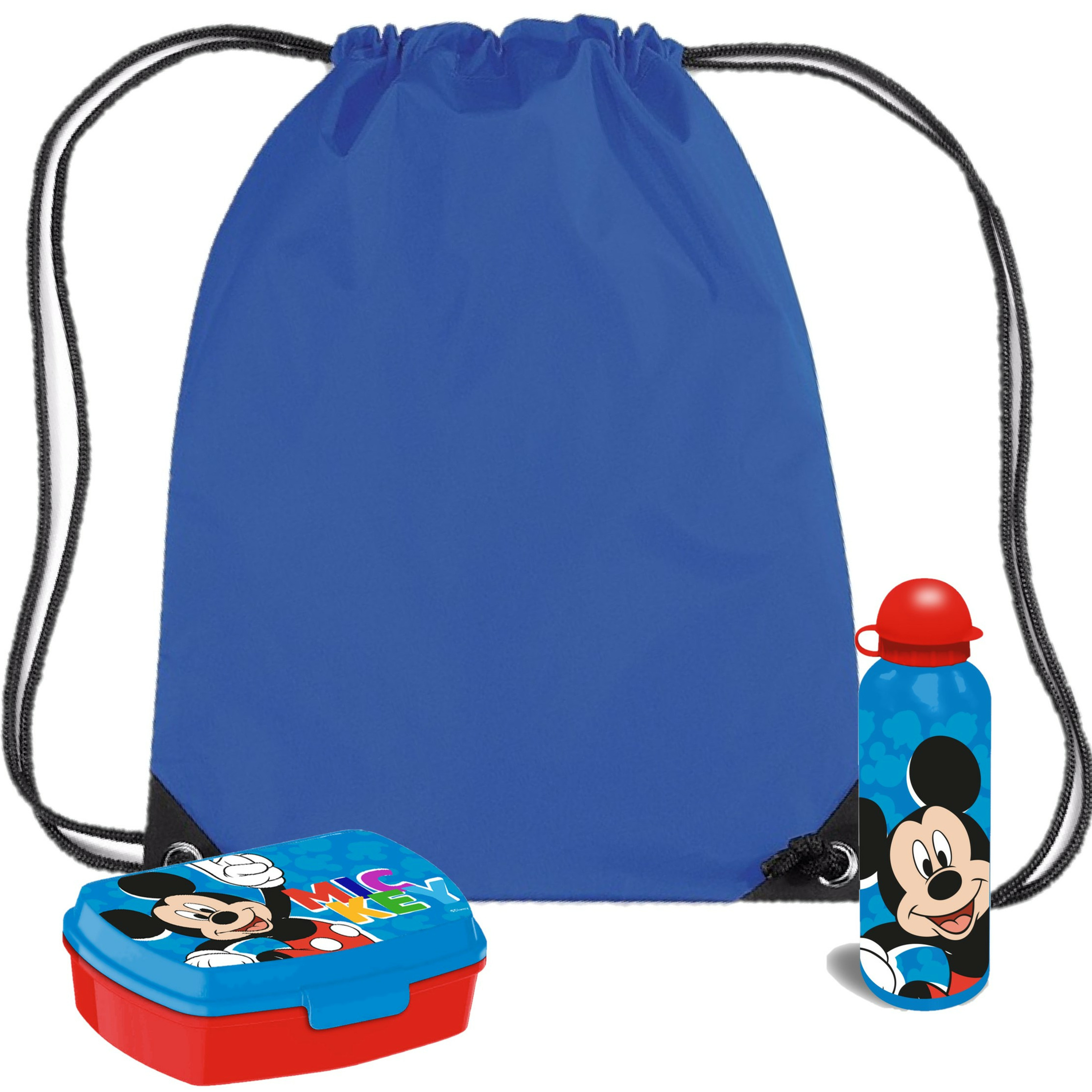 Disney Mickey Mouse lunchbox set voor kinderen 3-delig blauw incl gymtas-schooltas