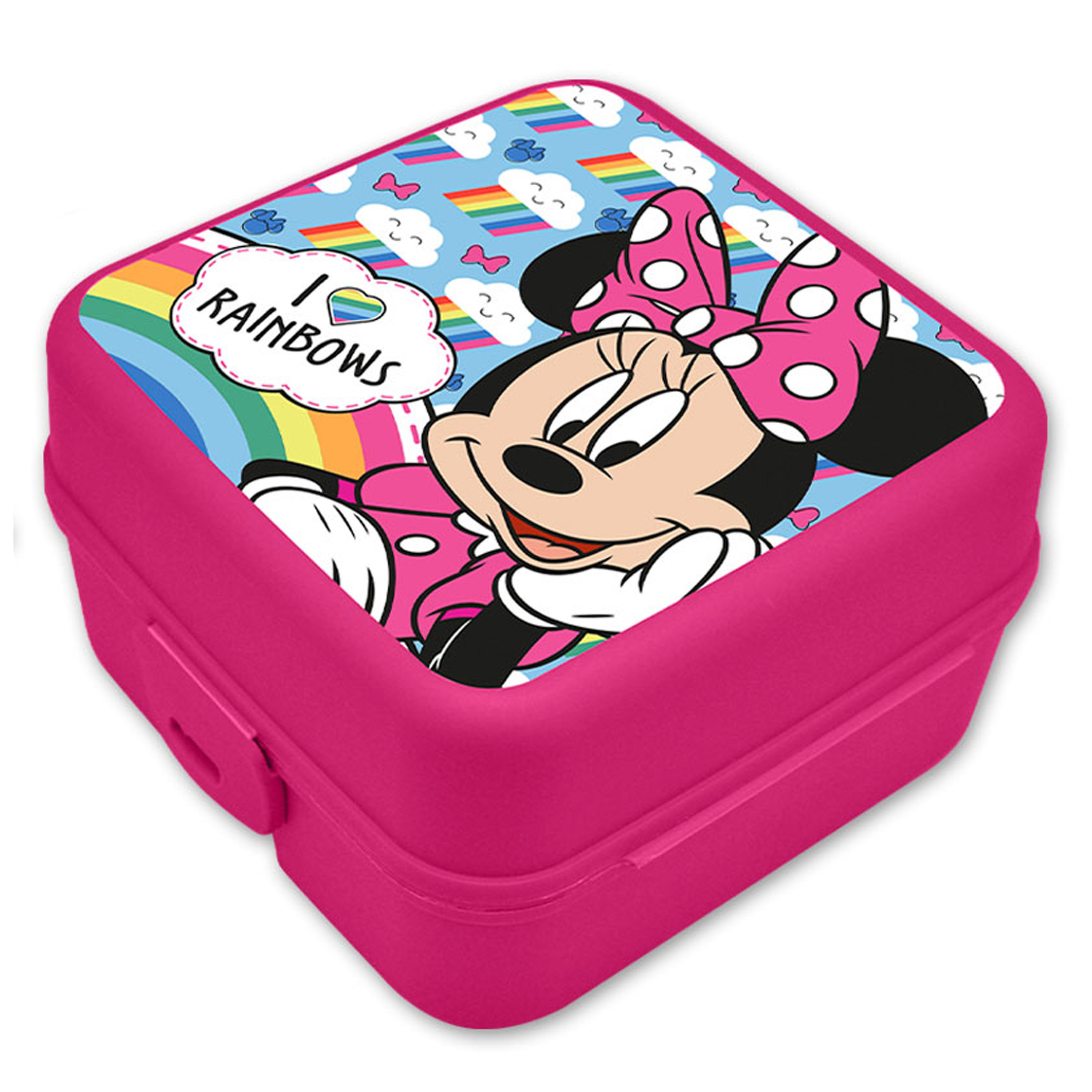 Disney Minnie Mouse broodtrommel-lunchbox voor kinderen roze kunststof 14 x 8 cm