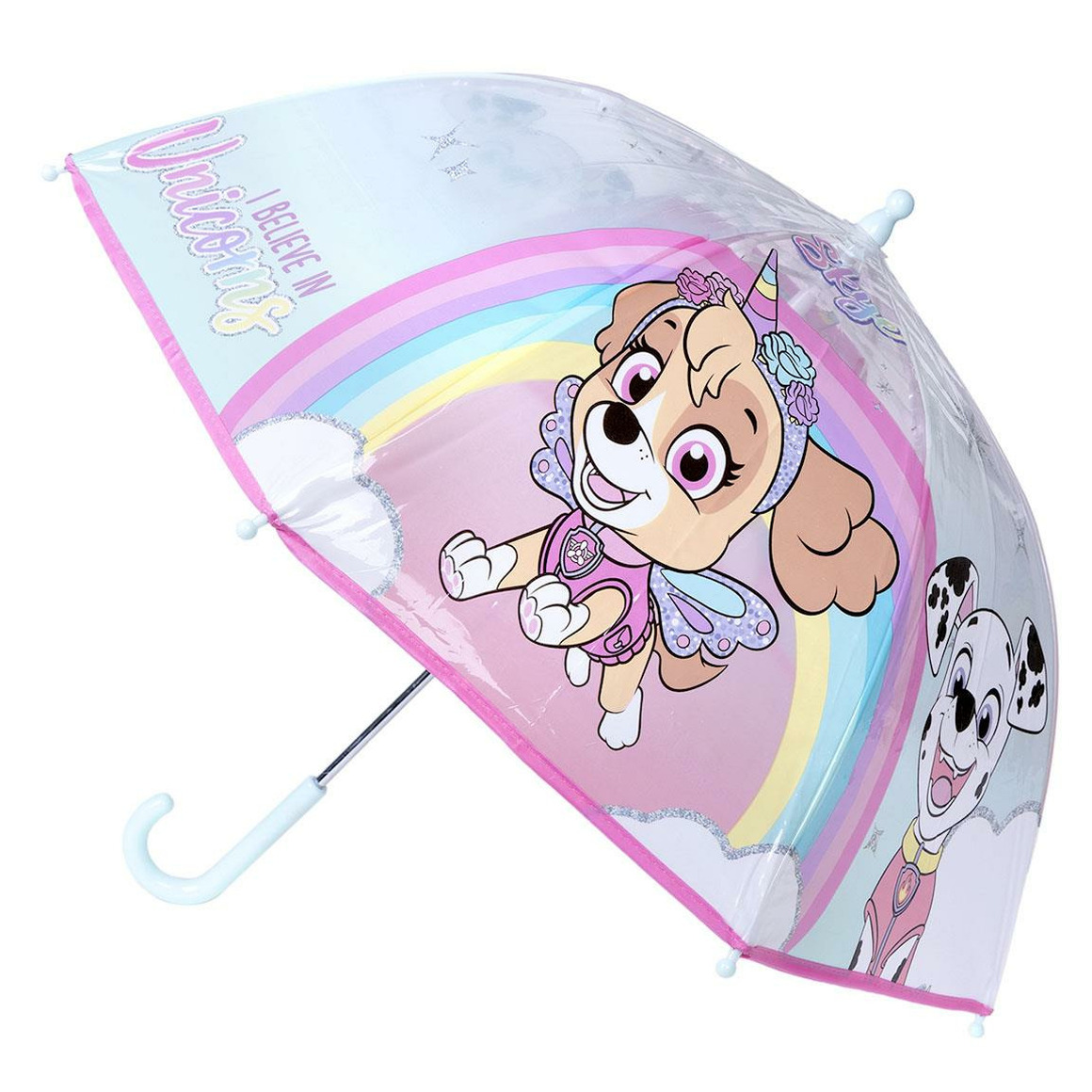 Disney Paw Patrol Skye paraplu - transparant/roze - D71 cm - voor kinderen -