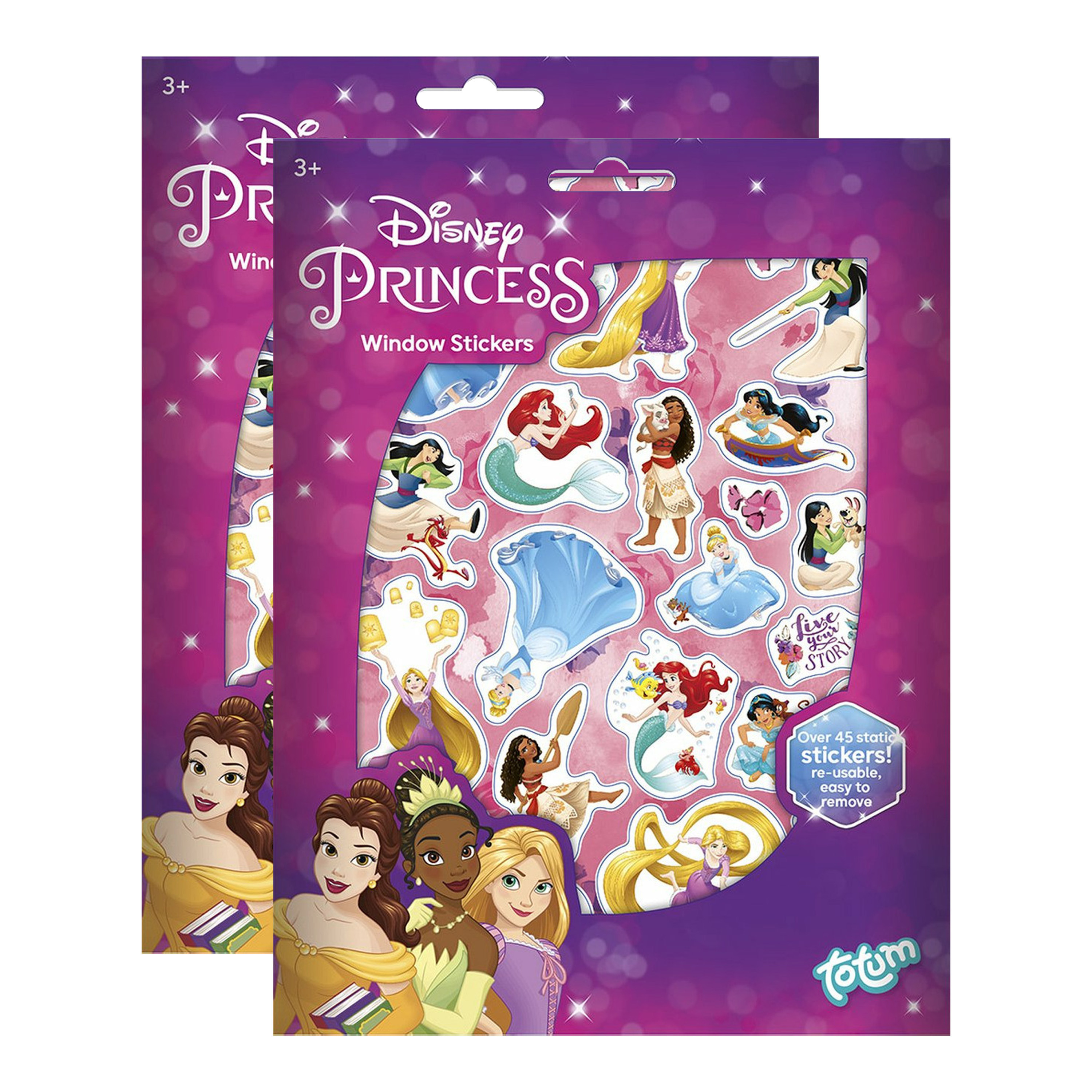 Disney Princess auto raamstickers 90x prinsessen thema voor kinderen