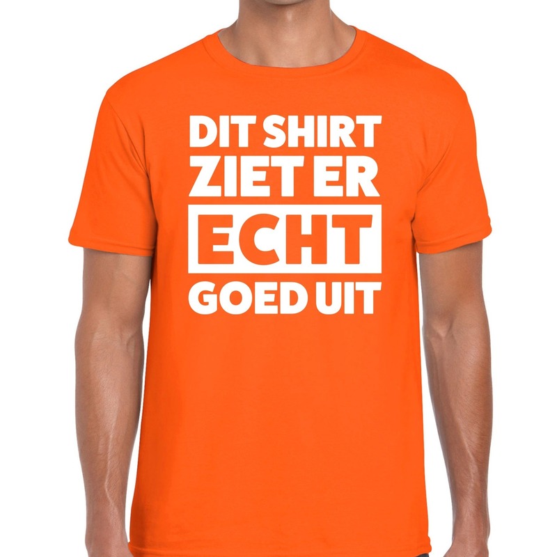 Dit shirt ziet er ECHT goed uit t-shirt oranje heren