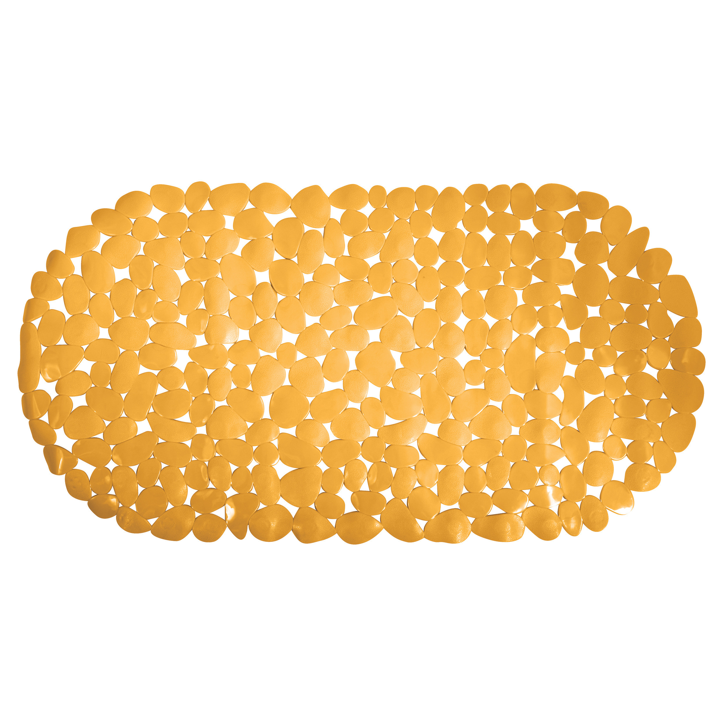 Douche-bad anti-slip mat badkamer pvc saffraan geel 35 x 68 cm ovaal