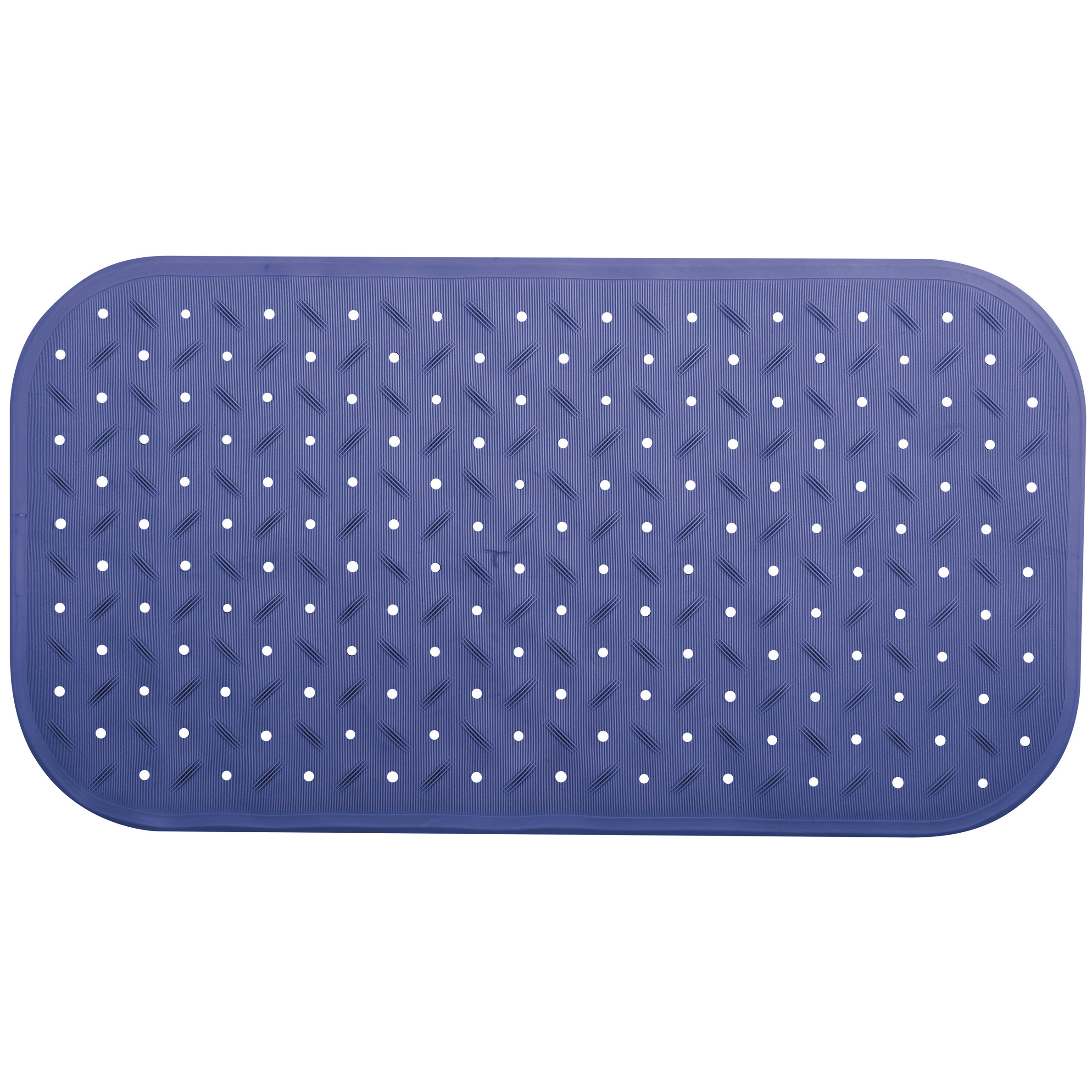 Douche-bad anti-slip mat badkamer rubber blauw 36 x 65 cm rechthoek