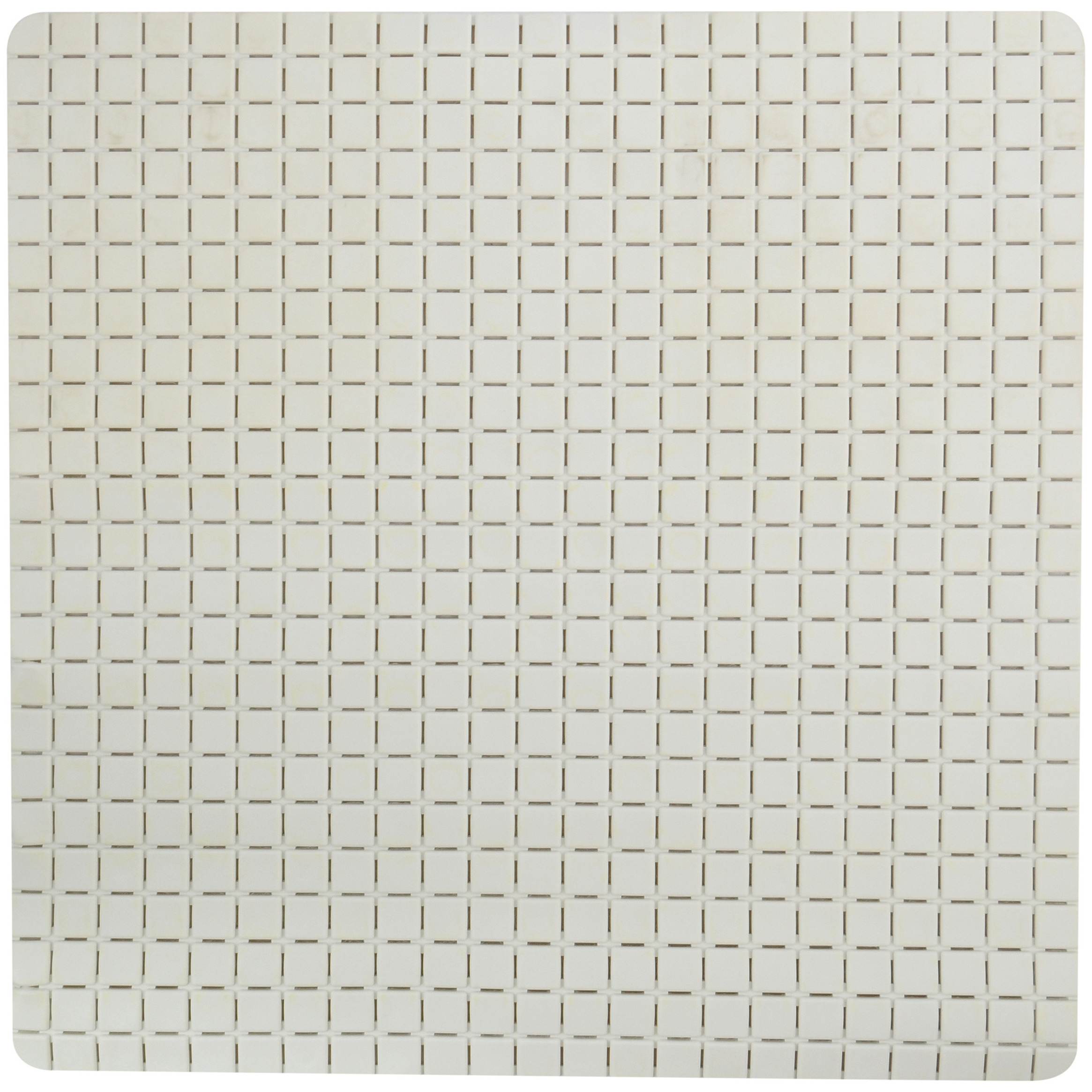 Douche-bad anti-slip mat badkamer rubber ivoor wit 54 x 54 cm vierkant
