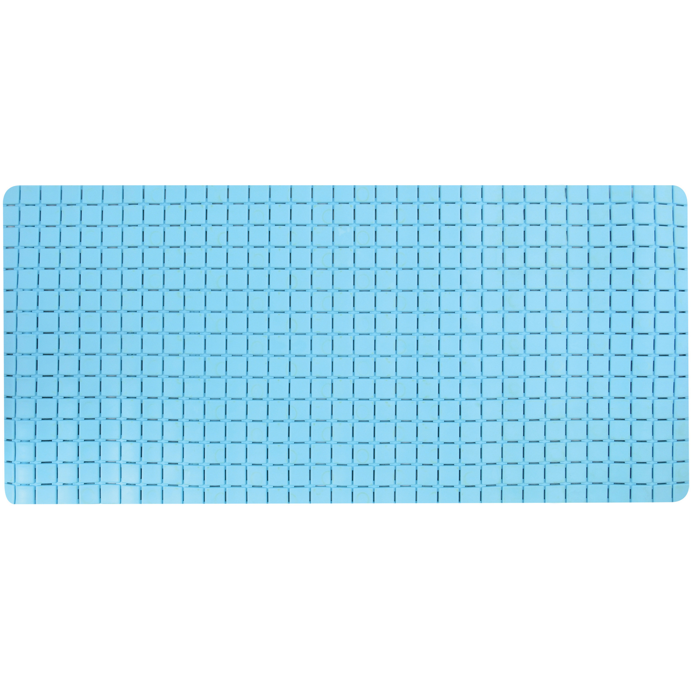 Douche-bad anti-slip mat badkamer rubber lichtblauw 76 x 36 cm rechthoek
