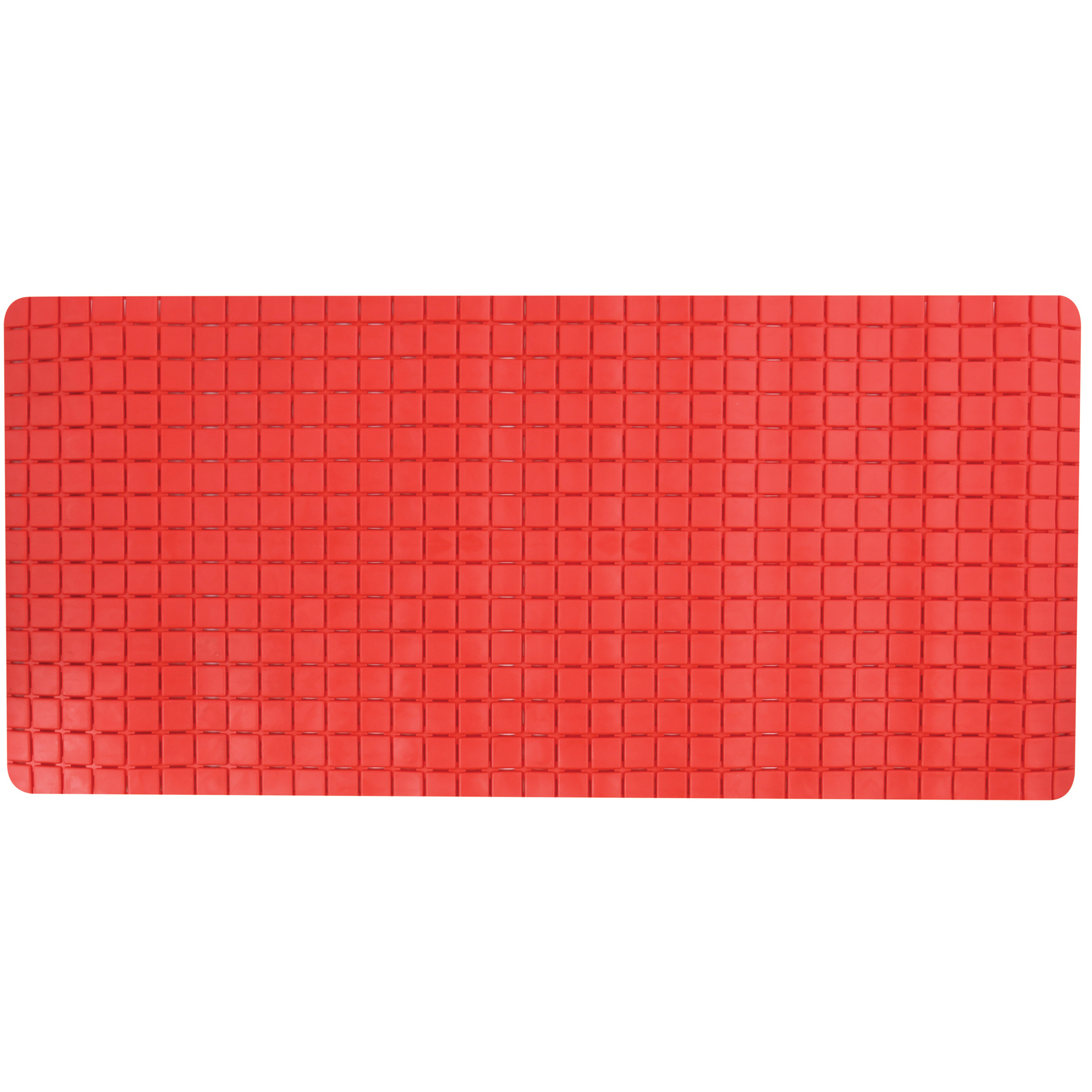 Douche-bad anti-slip mat badkamer rubber rood 76 x 36 cm rechthoek