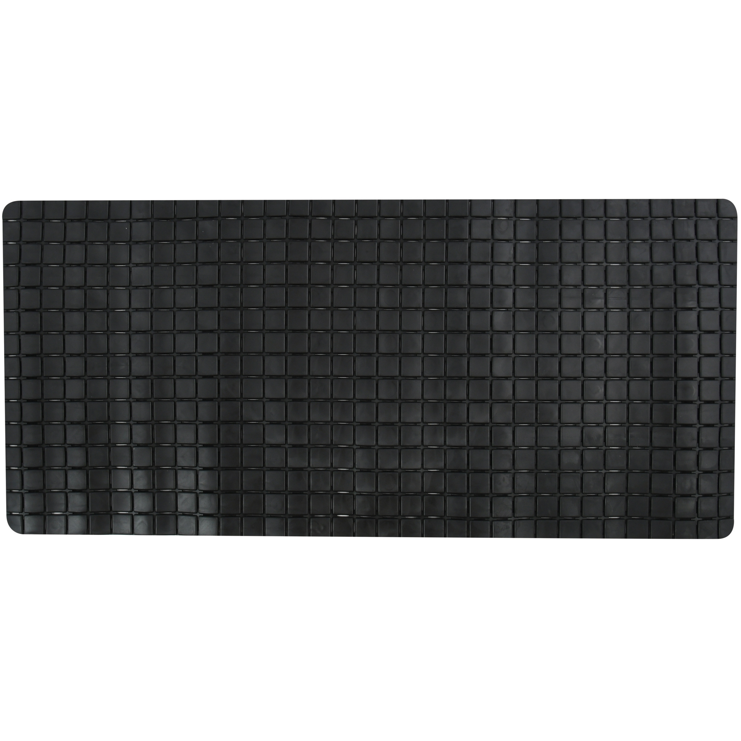 Douche-bad anti-slip mat badkamer rubber zwart 76 x 36 cm rechthoek