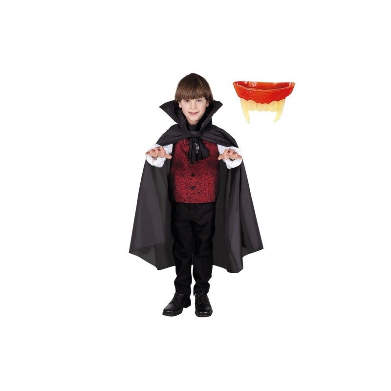 Dracula cape inclusief gebit voor kinderen