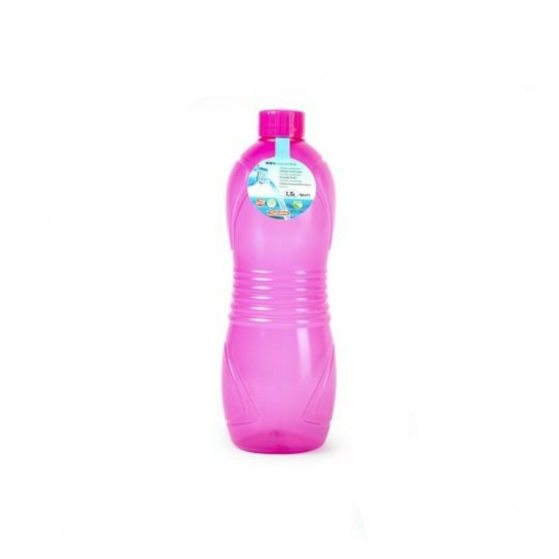 Drinkfles-waterfles-bidon 1000 ml transparant-roze kunststof