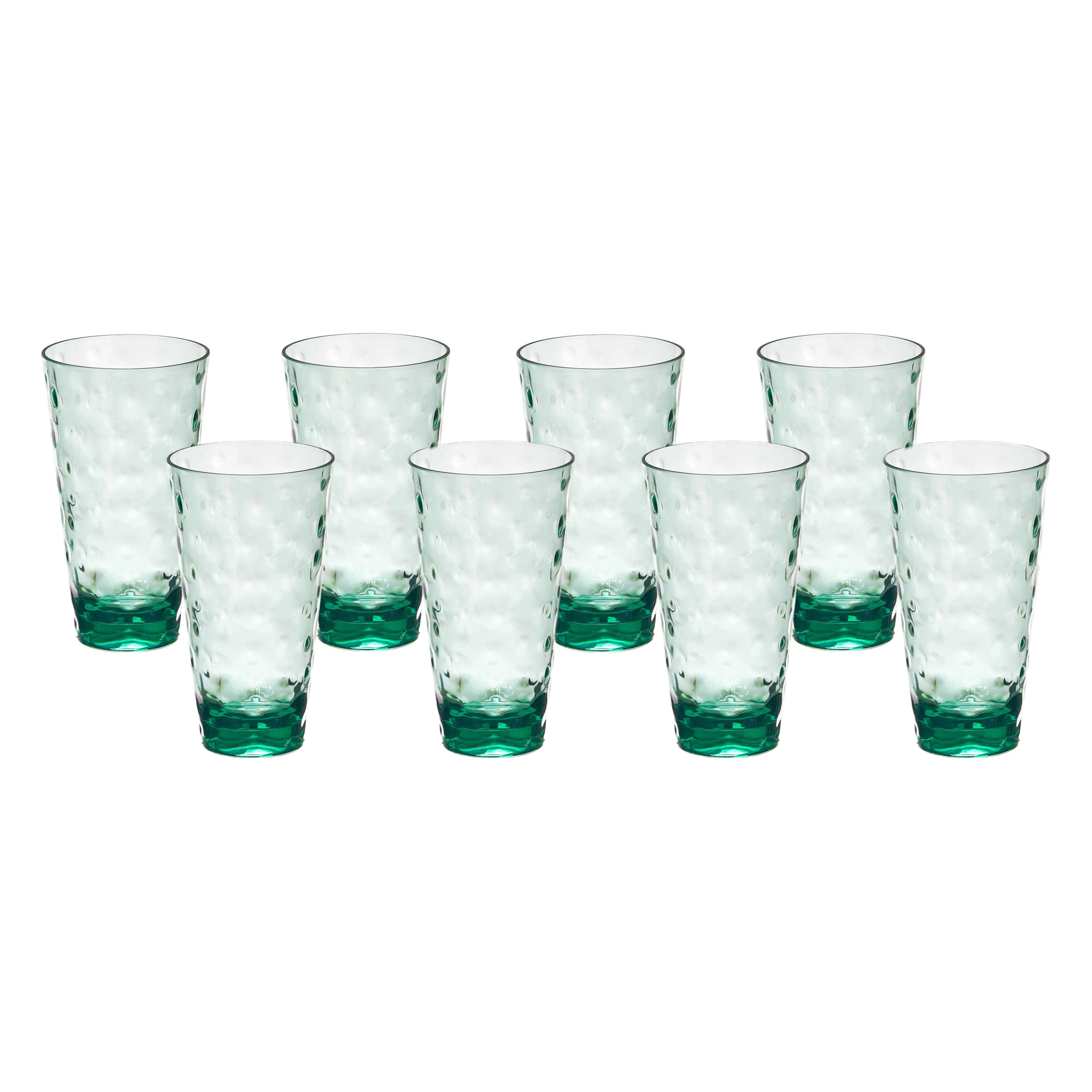 Leknes Drinkglas Gloria - 8x - transparant groen - onbreekbaar kunststof - 580 ml -