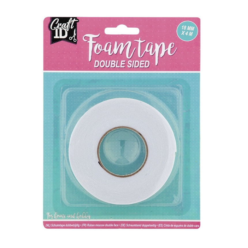 Dubbelzijdig tape-plakband wit 1x rolletje van 400 cm 18 mm breed