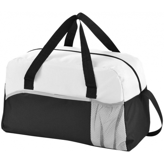 Duffel bag/sporttas zwart/wit 43 cm -