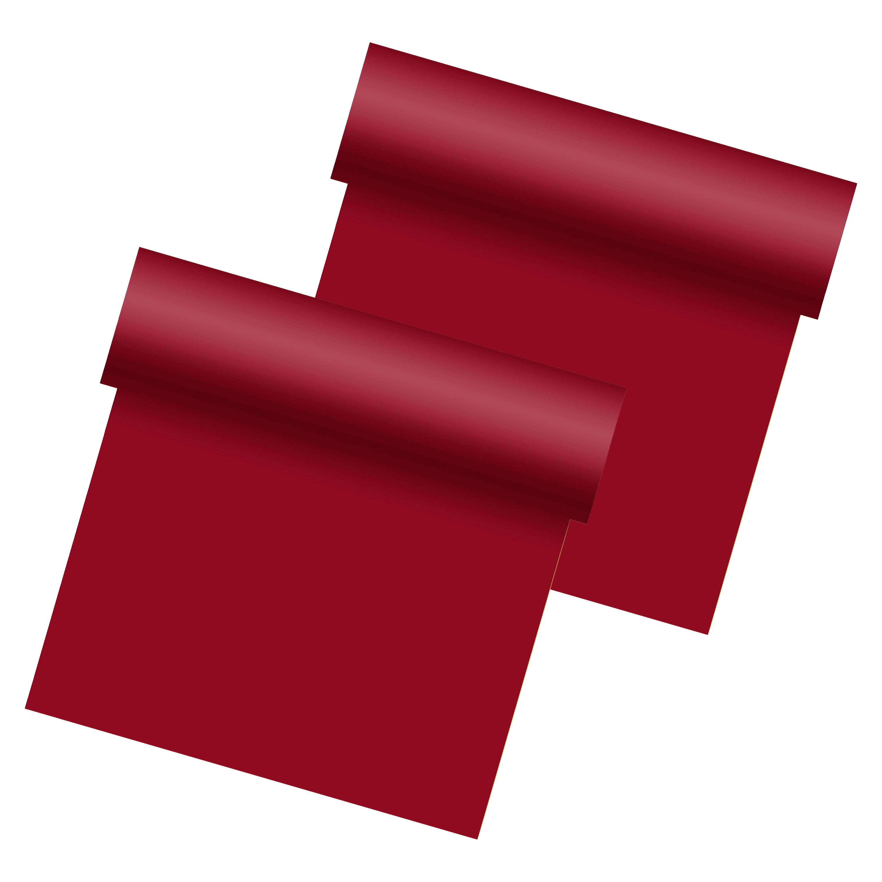 Duni tafelloper - 2x - papier - bordeaux rood- 480 x cm -
