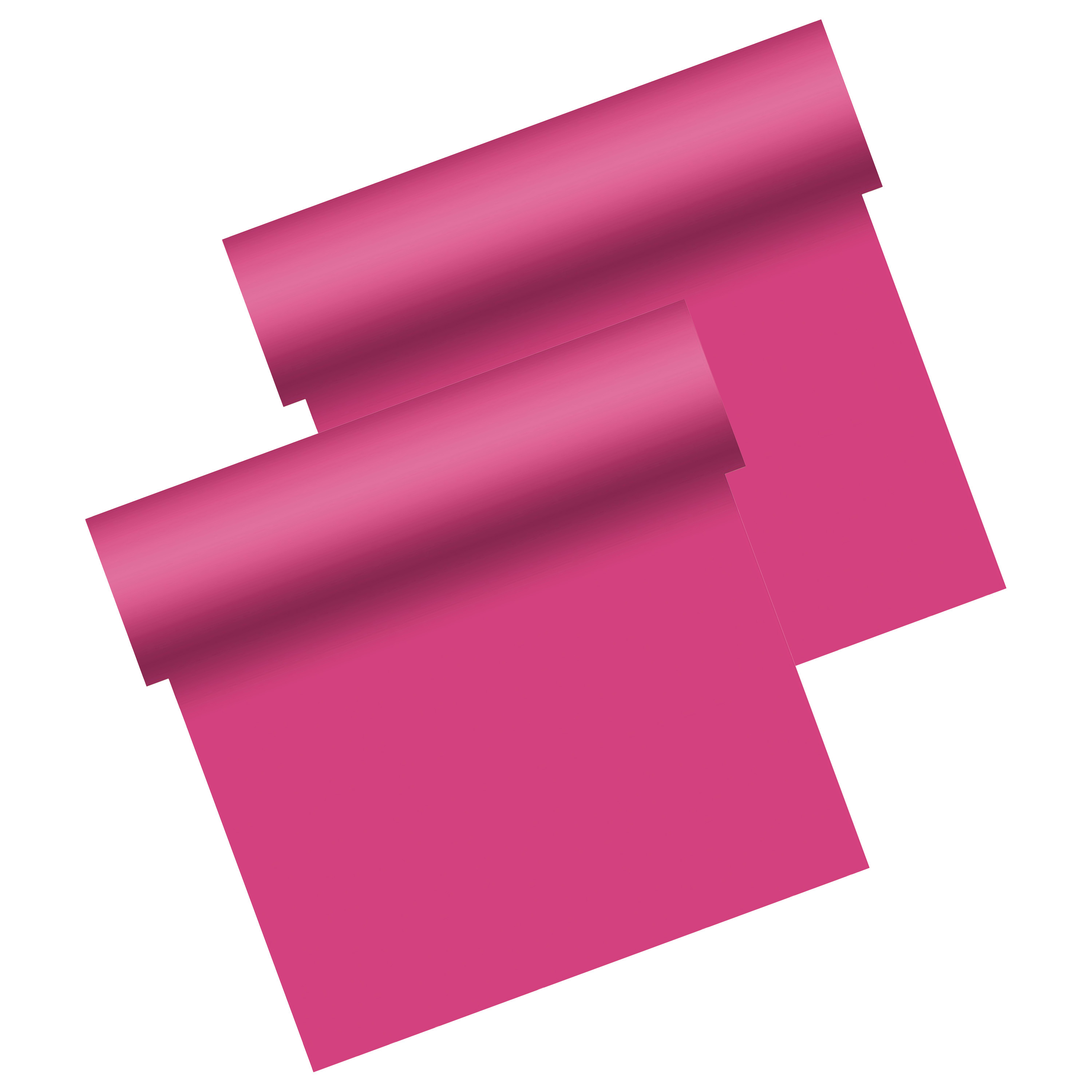 Duni tafelloper - 2x - papier - fuchsia roze - 480 x cm -