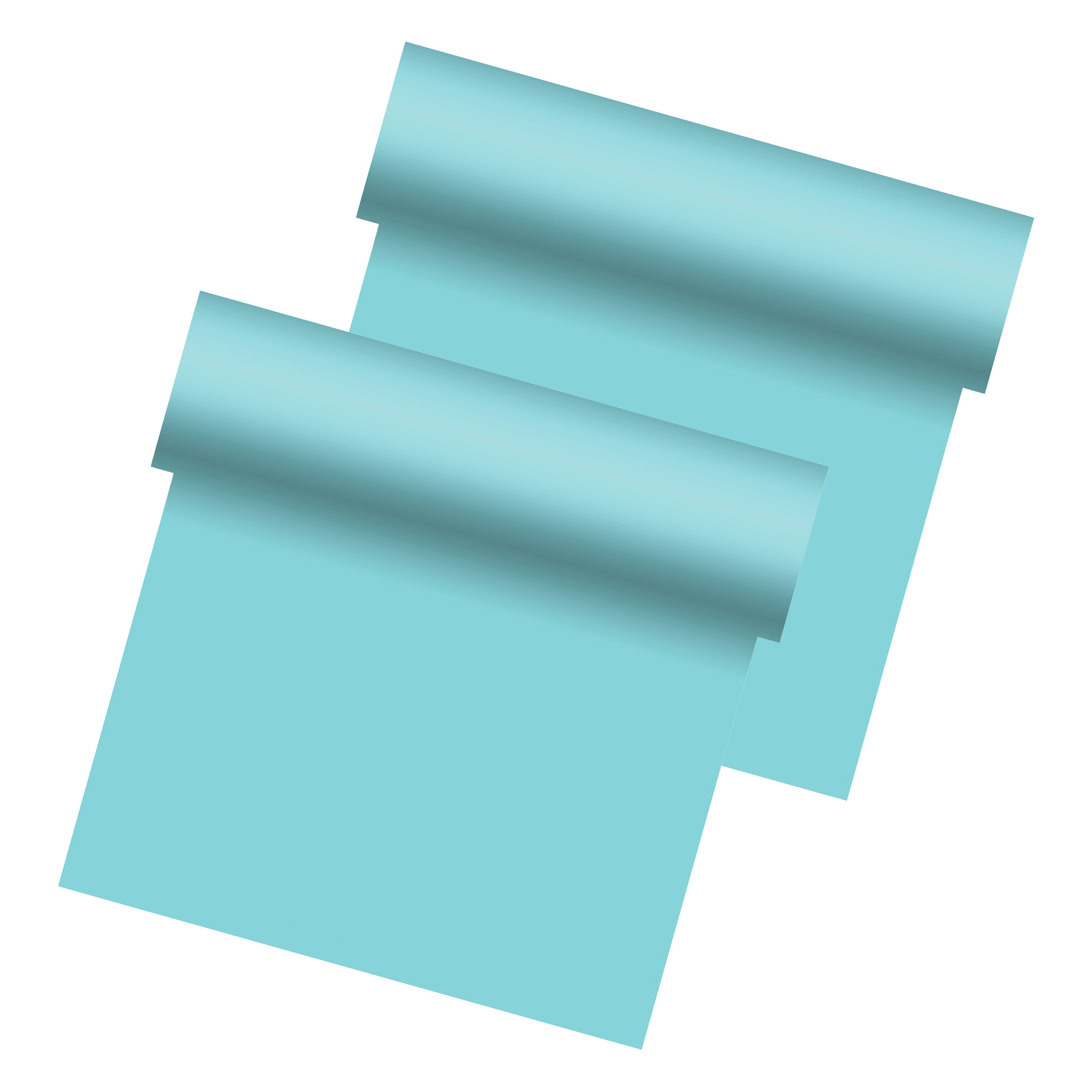 Duni tafelloper - 2x - papier - lichtblauw - 480 x cm -