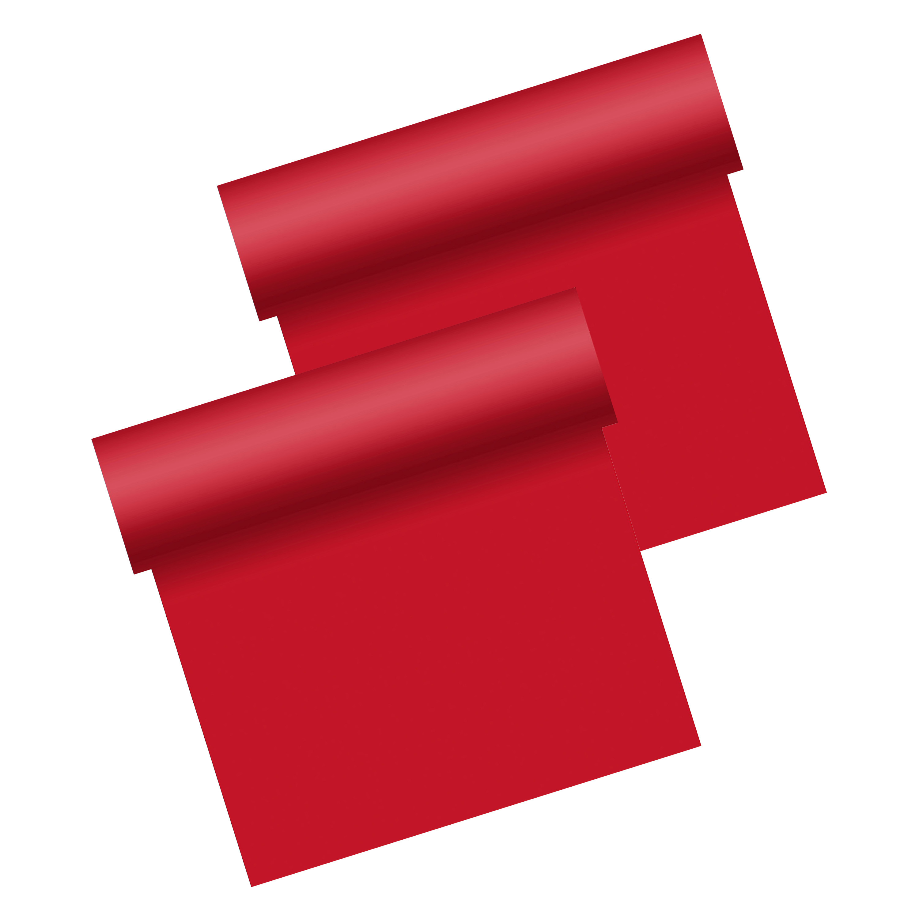 Duni tafelloper - 2x - papier - rood- 480 x cm -