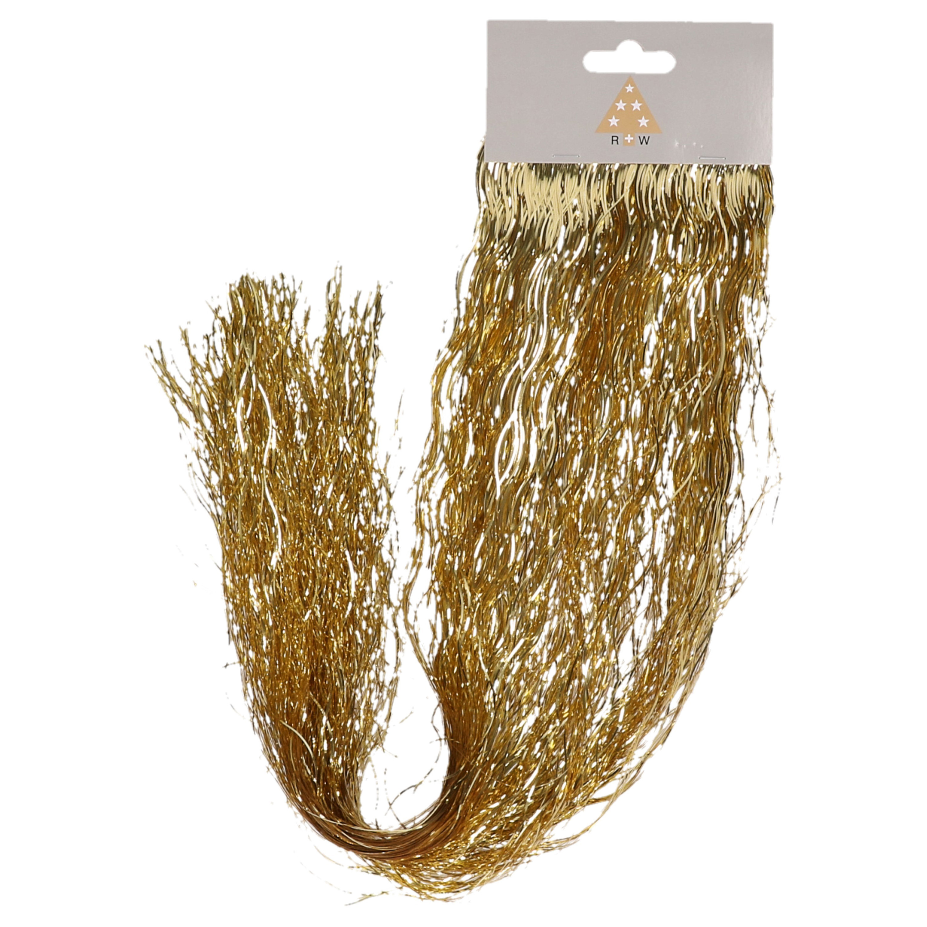 Engelenhaar-lametta slierten golf goud 50 cm folie kerstboomversiering