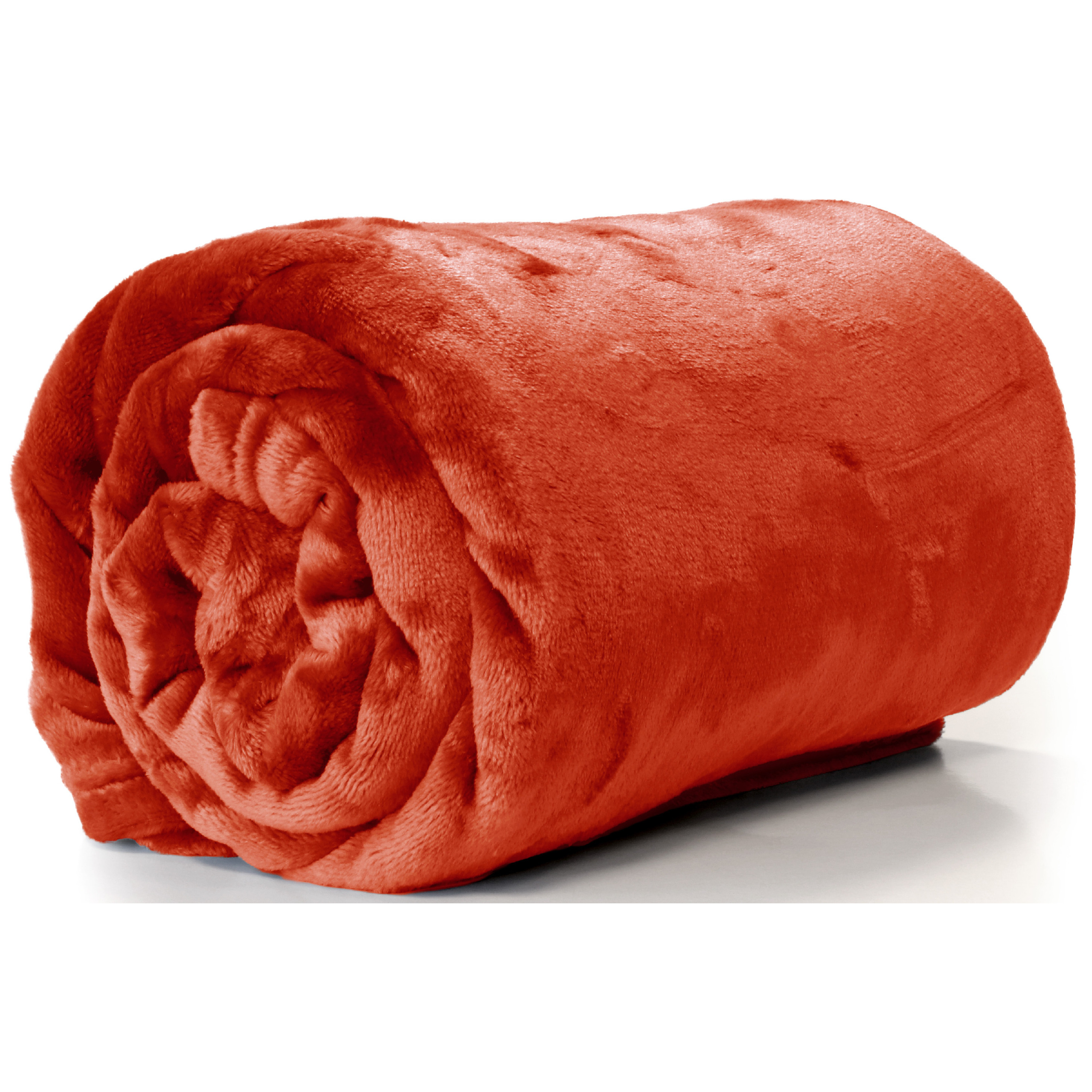 Enzo Fleece deken-plaid 130 x 180 cm rood oranje