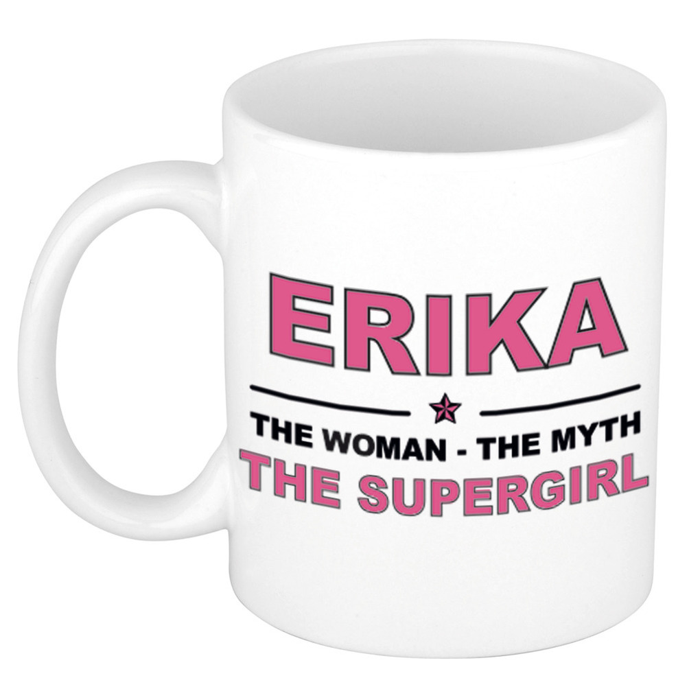 Erika The woman, The myth the supergirl cadeau koffie mok-thee beker 300 ml